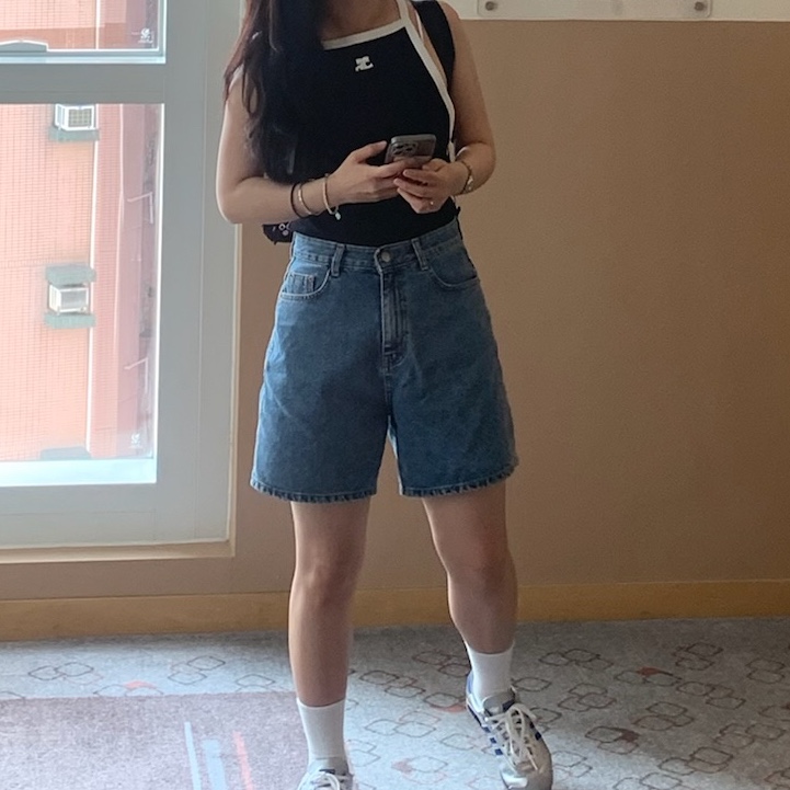 (W) Courreges Light Ribs Contrast Tank Top Black Heritage White, Arc'teryx Heliad 15 Backpack Black 착용 스타일 - 3