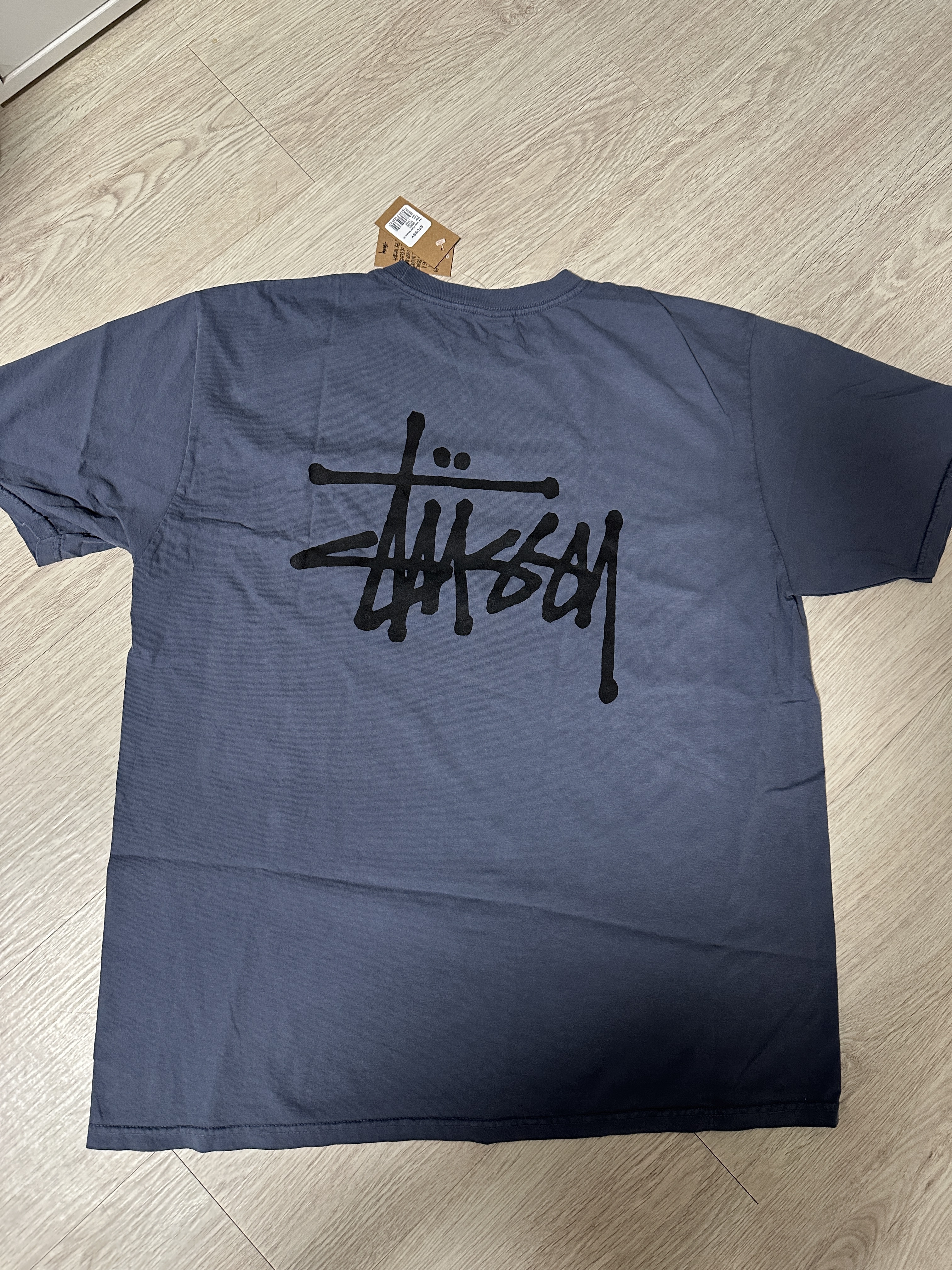 Stussy Basic Stussy Pigment Dyed T-Shirt Indigo 2024 착용 스타일