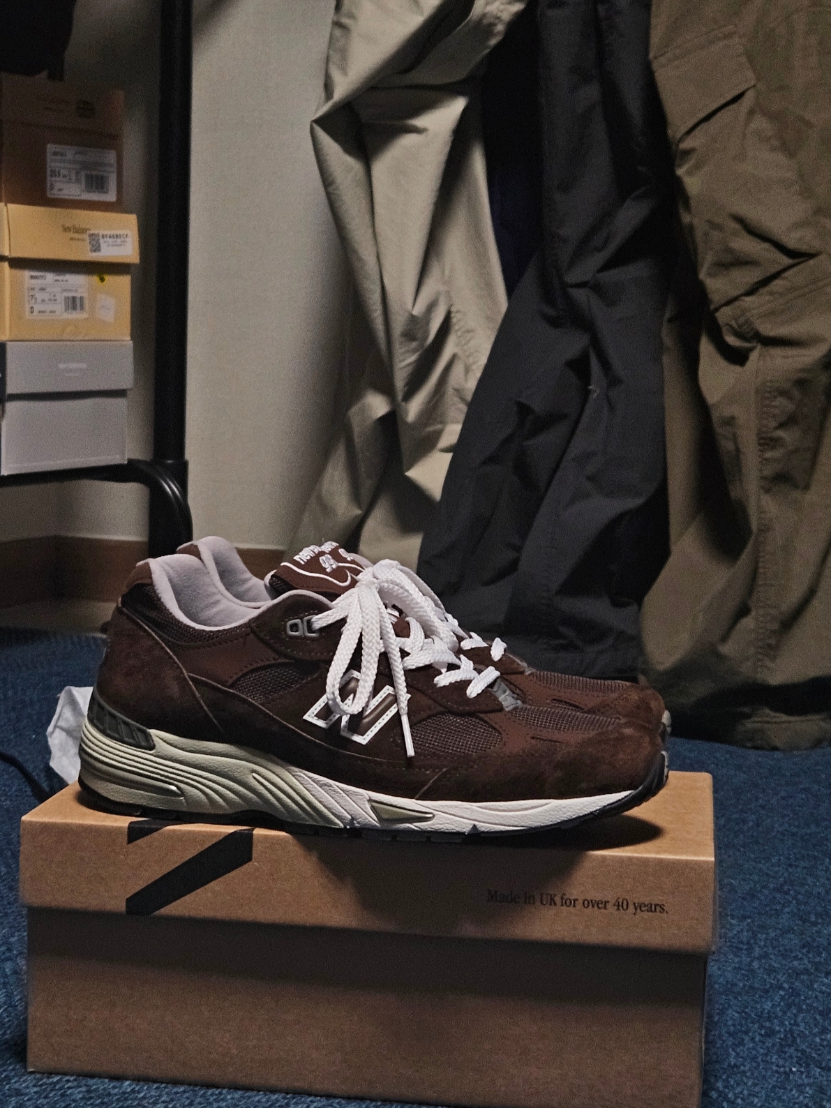 New Balance 991 Made in UK Mocha Brown 착용 스타일