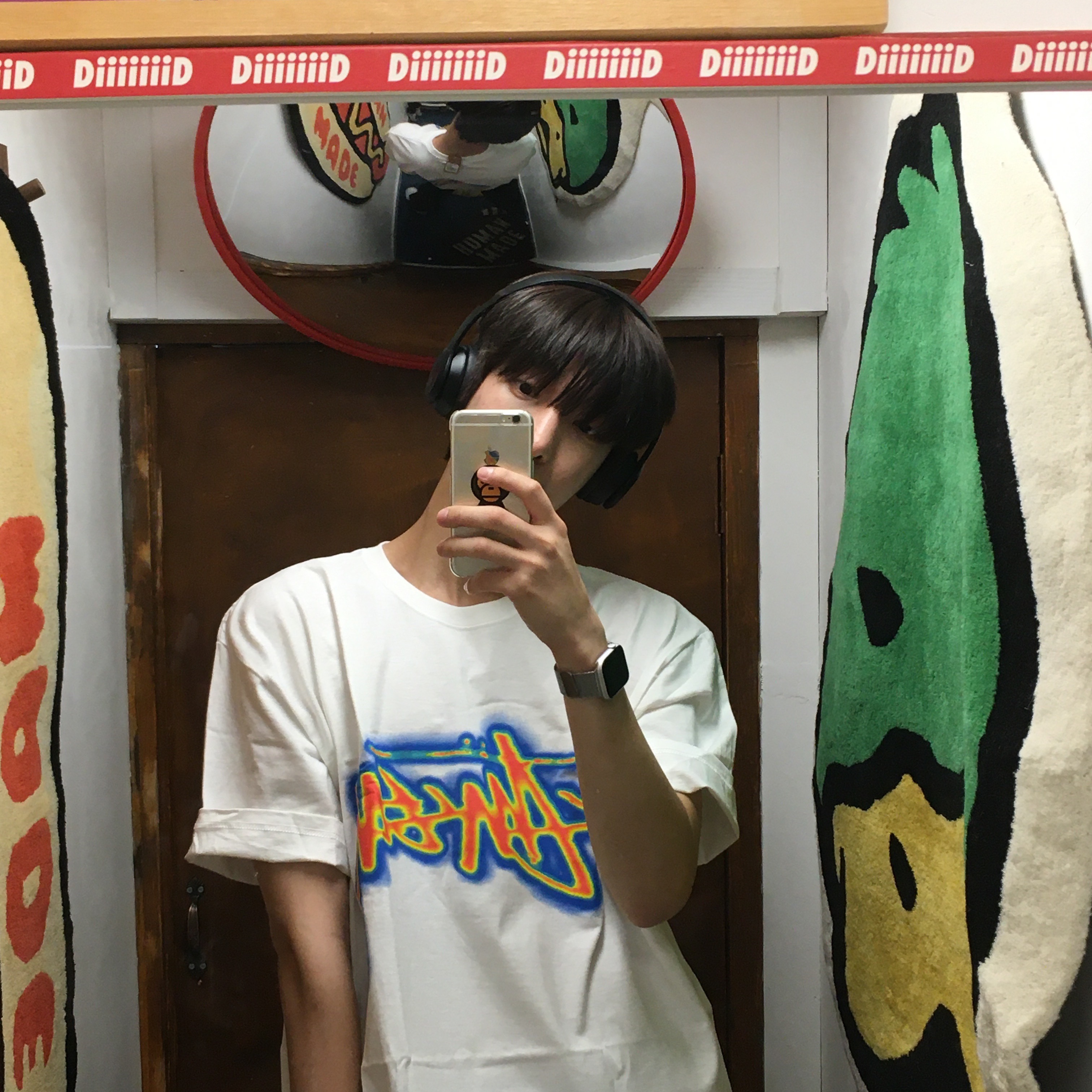 Stussy Thermal Stock T-Shirt White 착용 스타일 - 2