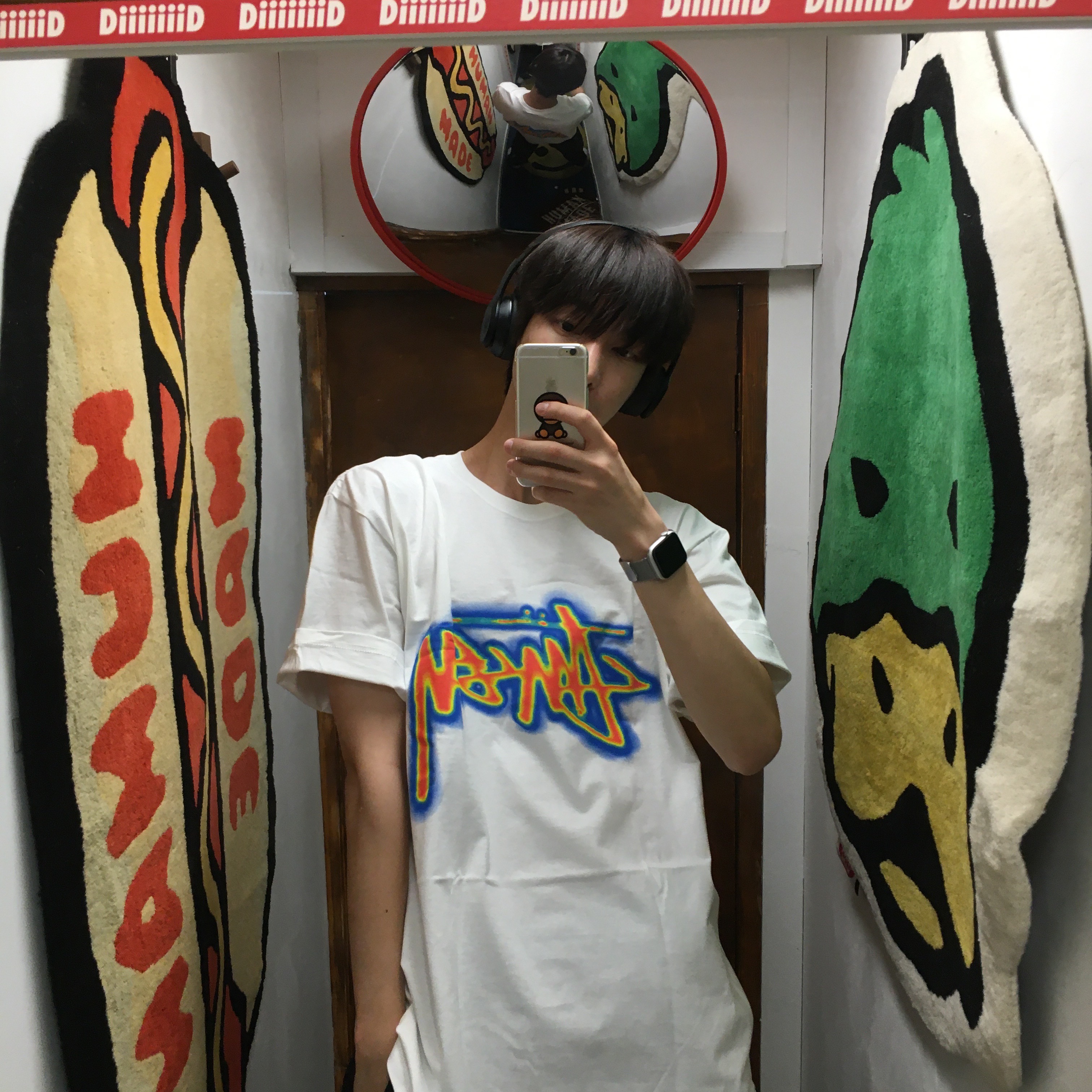 Stussy Thermal Stock T-Shirt White 착용 스타일 - 1