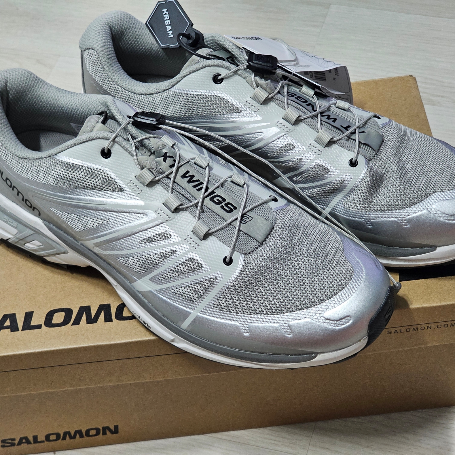 Salomon XT-Wings 2 Lunar Rock Gray 착용 스타일 - 1