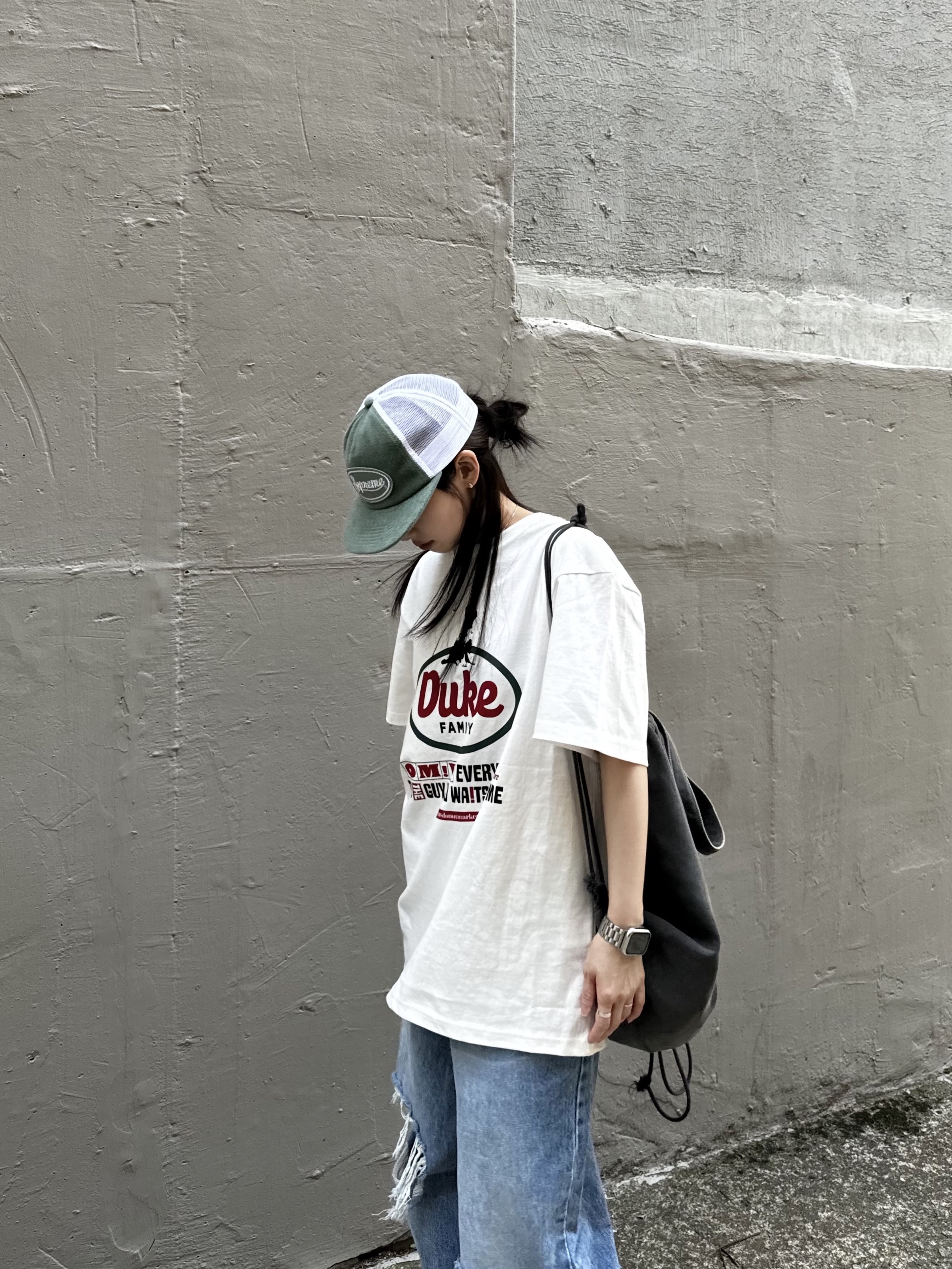 Supreme Terry Mesh Back 5-Panel Work Teal - 24SS, Adidas Yeezy Foam RNNR Stone Sage 착용 스타일 - 1