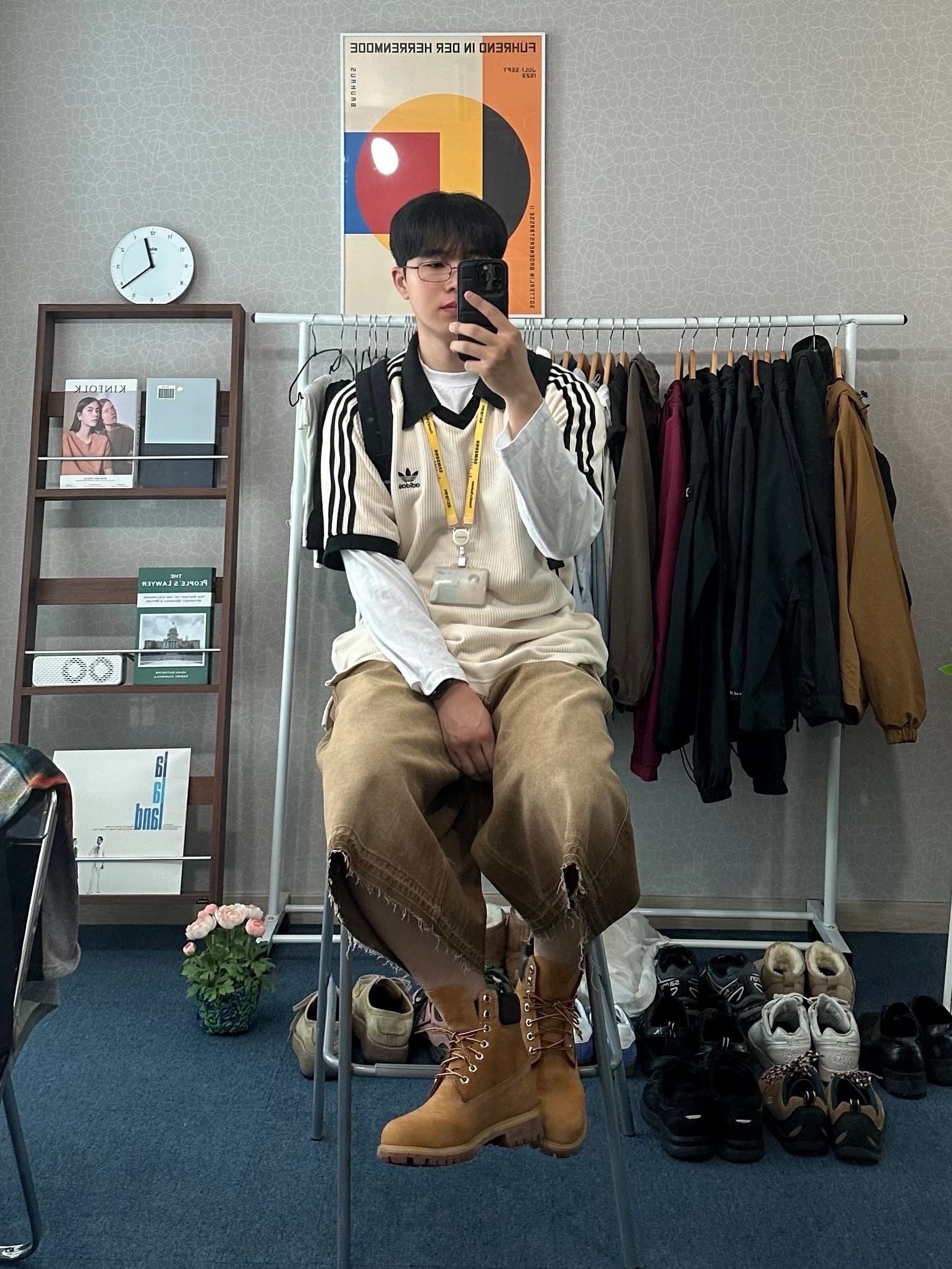 Adidas Adicolor Classics Waffle Polo Shirt Wonder White - KR Sizing, Timberland Premium 6 inch Waterproof Boot Wheat Nubuck - Wide 착용 스타일 - 3