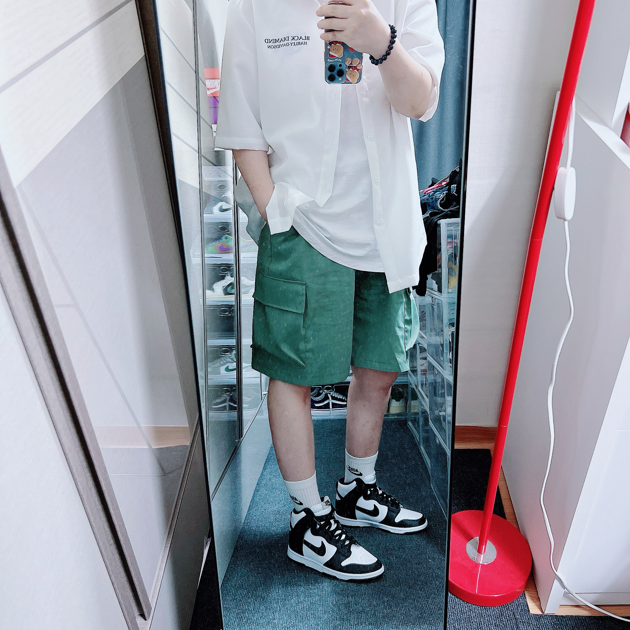 Nike Dunk High Retro Championship White 착용 스타일 - 6
