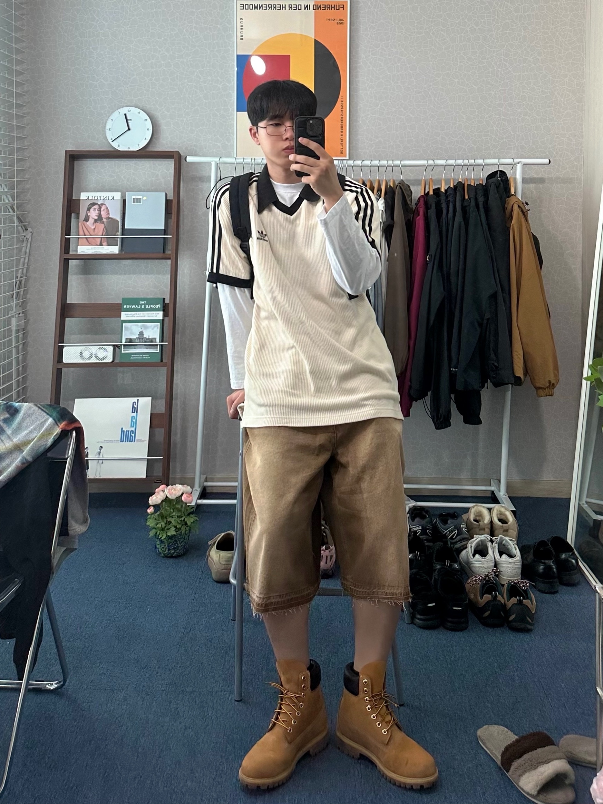 Adidas Adicolor Classics Waffle Polo Shirt Wonder White - KR Sizing, Timberland Premium 6 inch Waterproof Boot Wheat Nubuck - Wide 착용 스타일 - 4