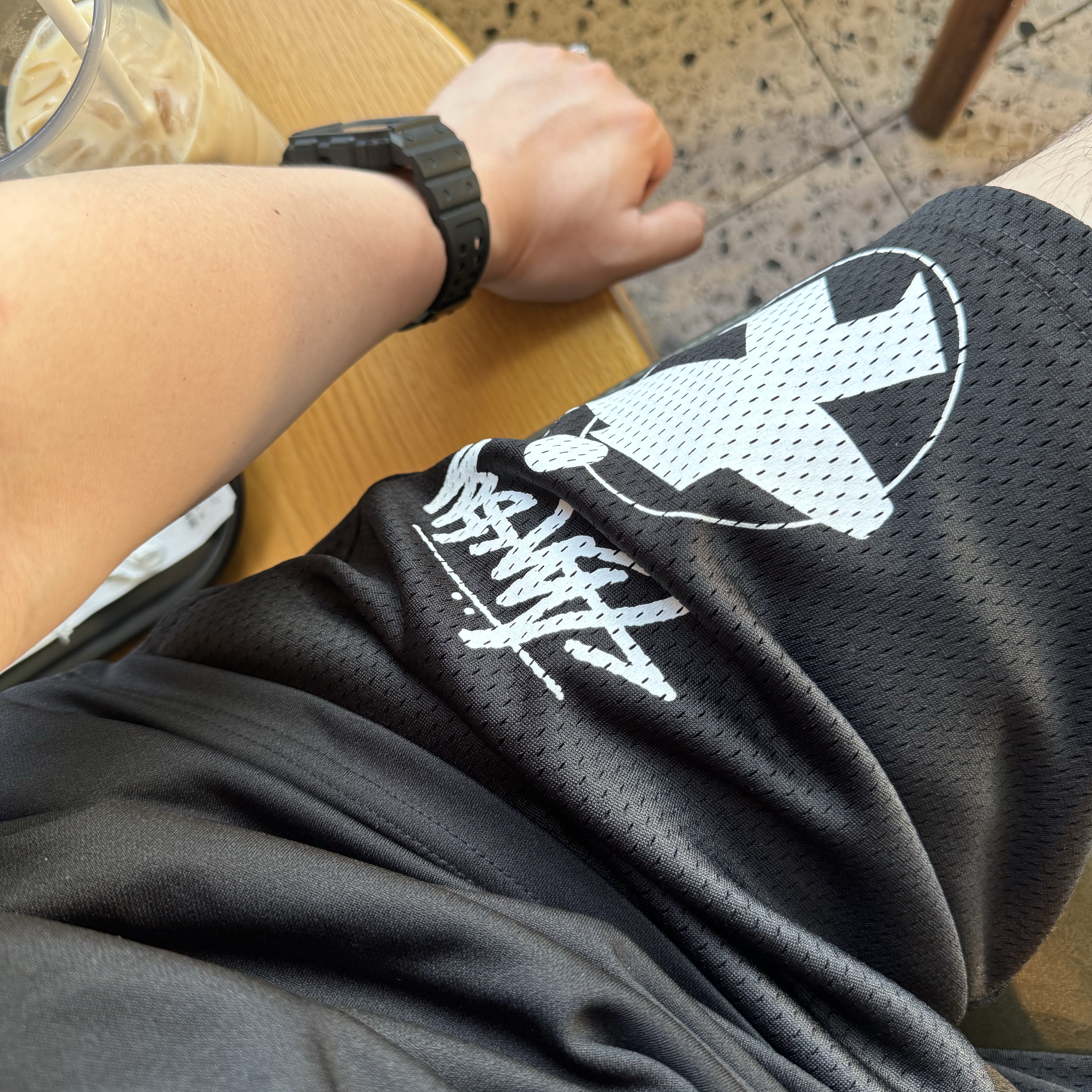 Stussy Surfman Mesh Shorts Black 착용 스타일