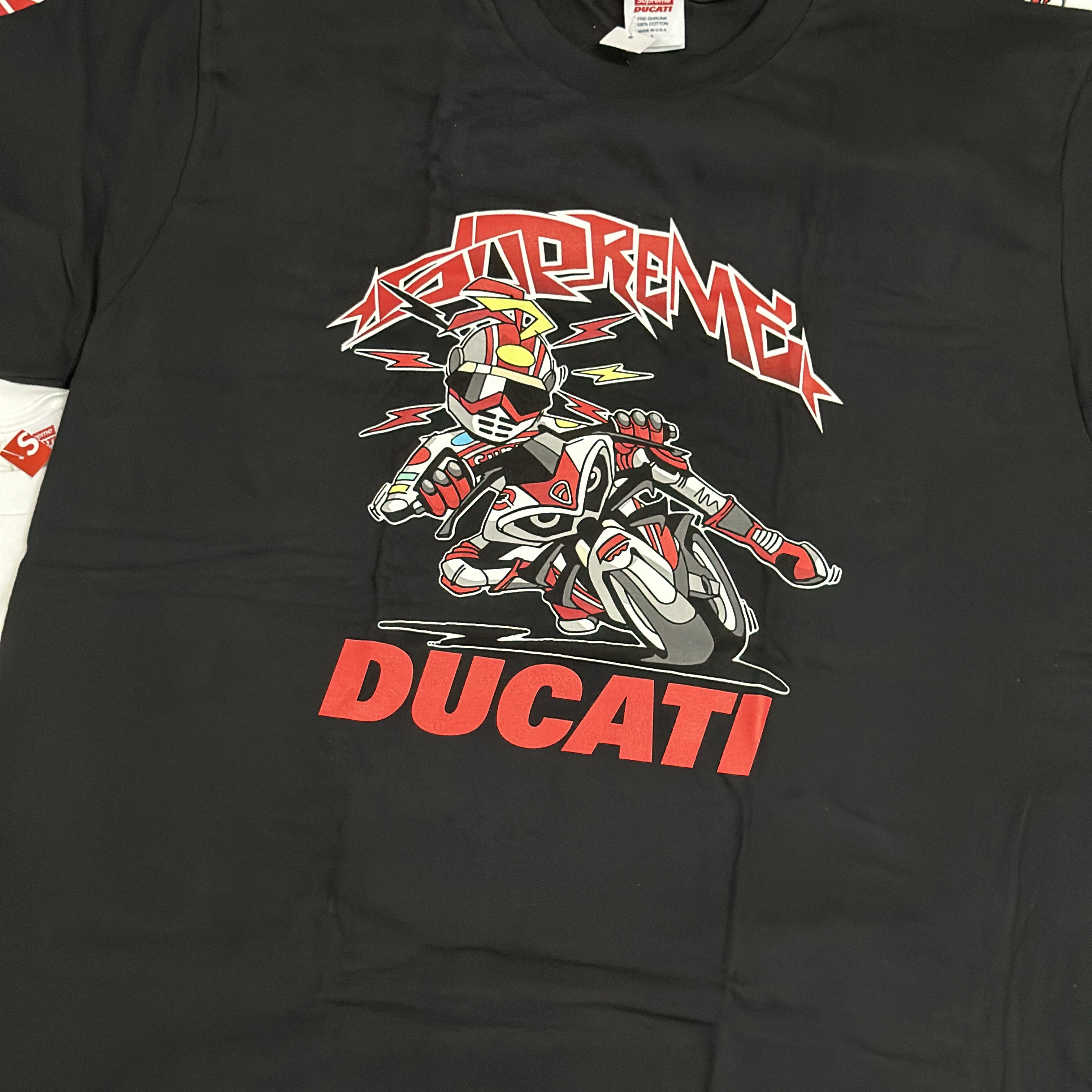 Supreme x Ducati Bike T-Shirt Black - 24SS 착용 스타일 - 2