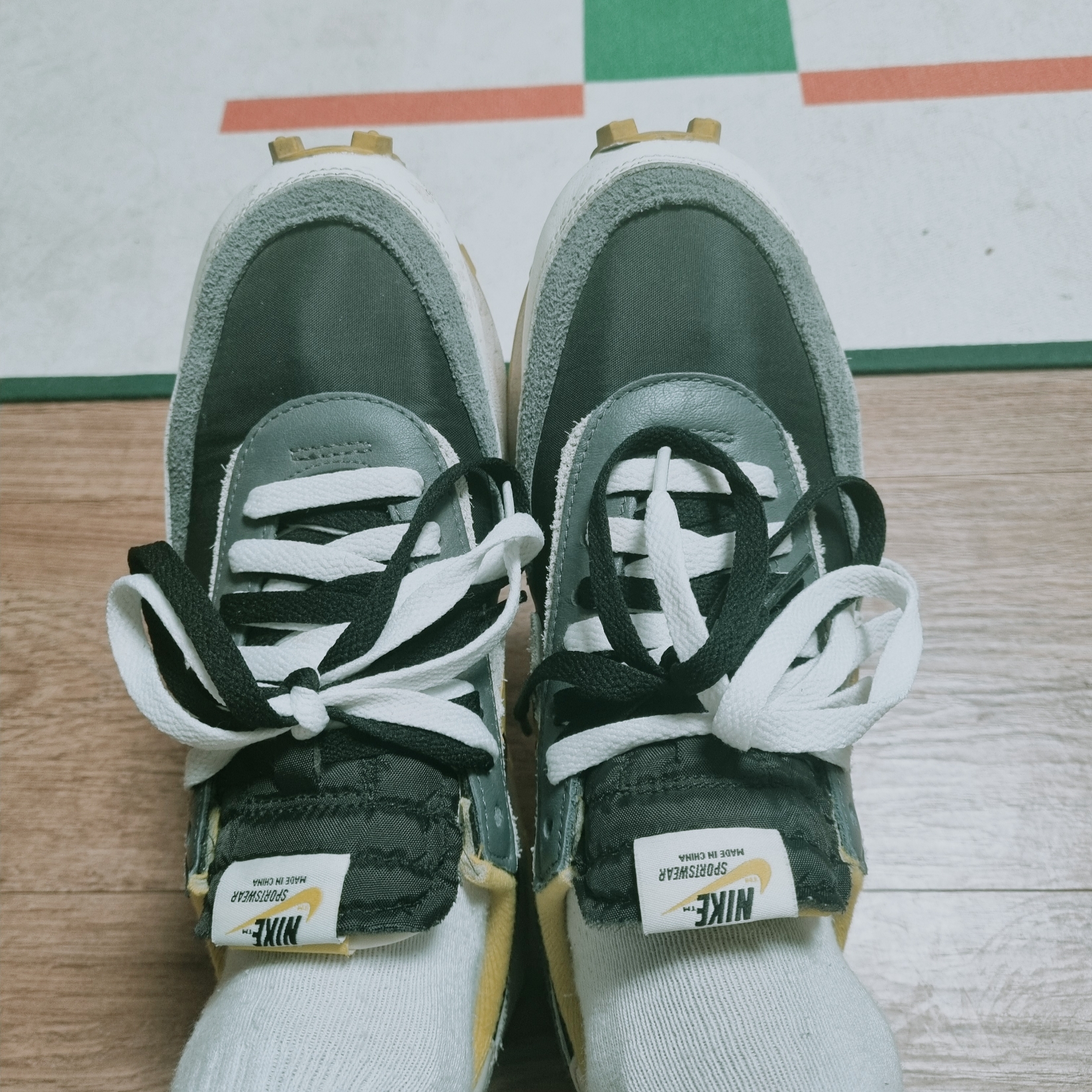 Nike x Sacai x Undercover LDWaffle Black Bright Citron 착용 스타일