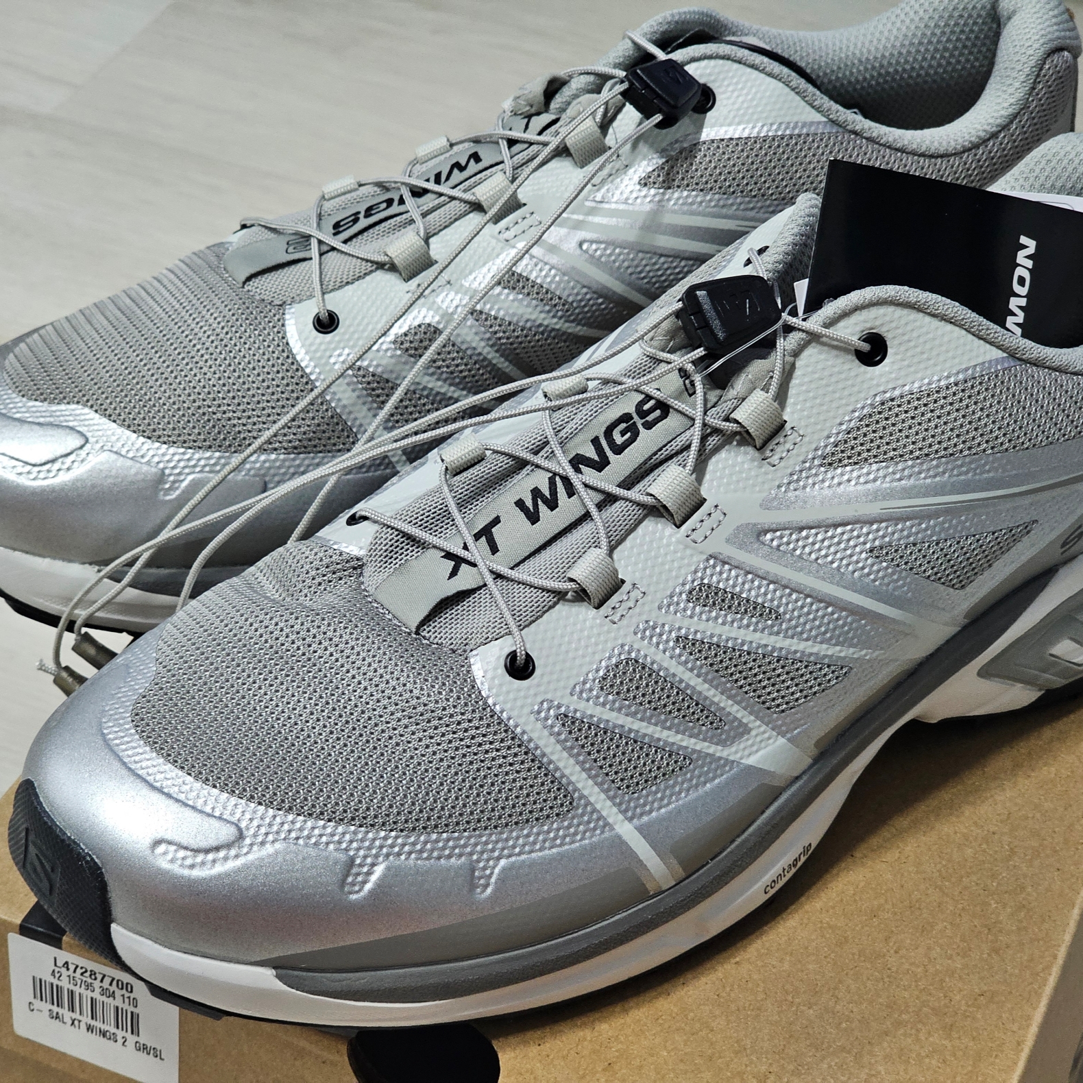 Salomon XT-Wings 2 Lunar Rock Gray 착용 스타일 - 2
