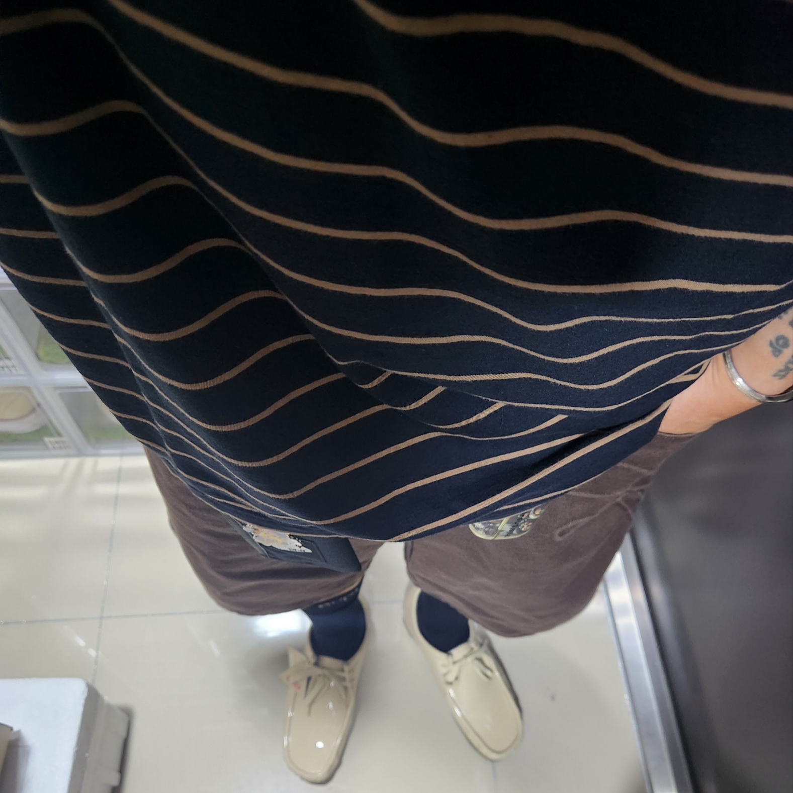 Supreme x Melvins Stripe S/S Polo Black - 24SS 착용 스타일 - 1