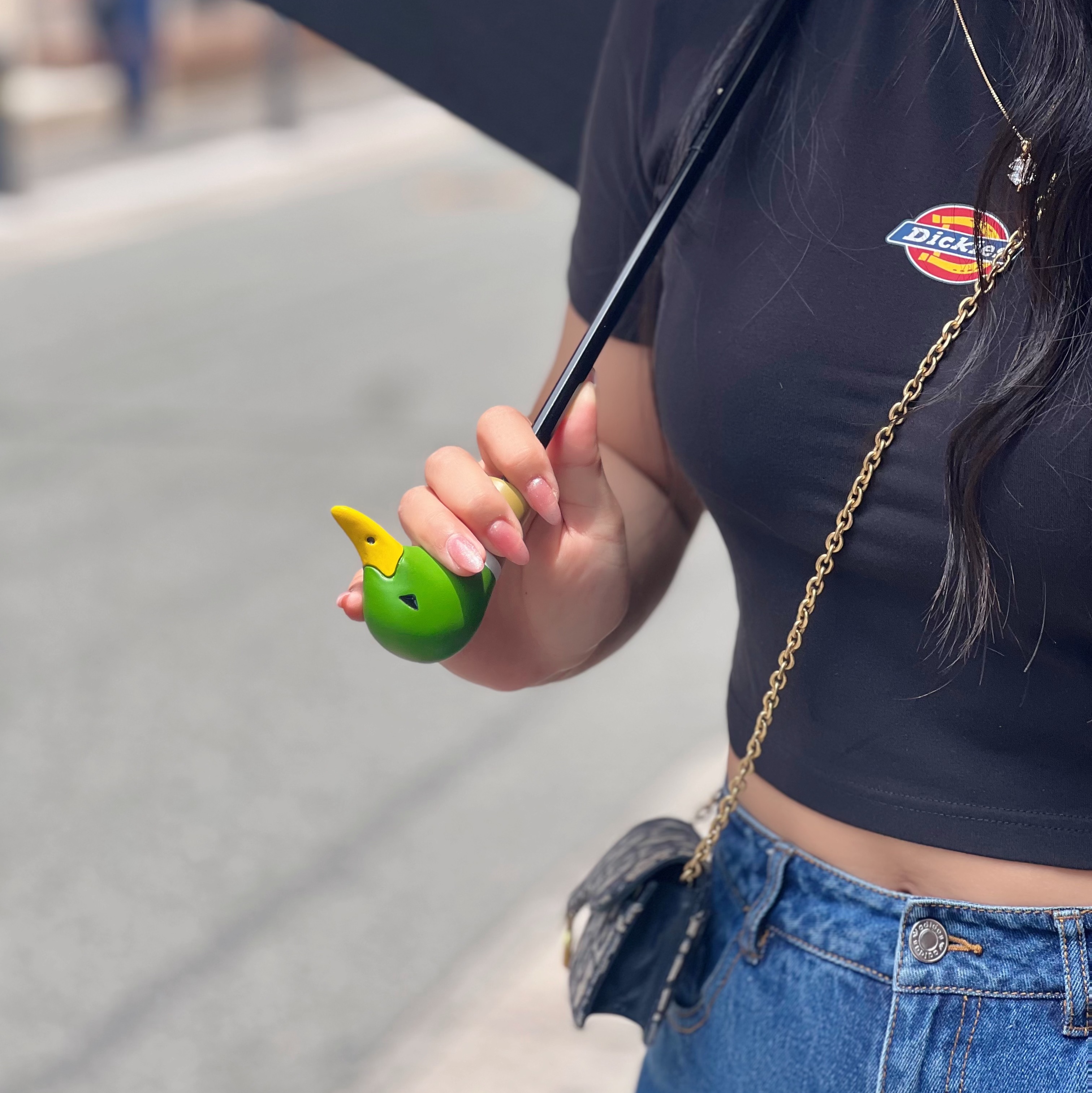 Human Made Duck Compact Umbrella Black 착용 스타일