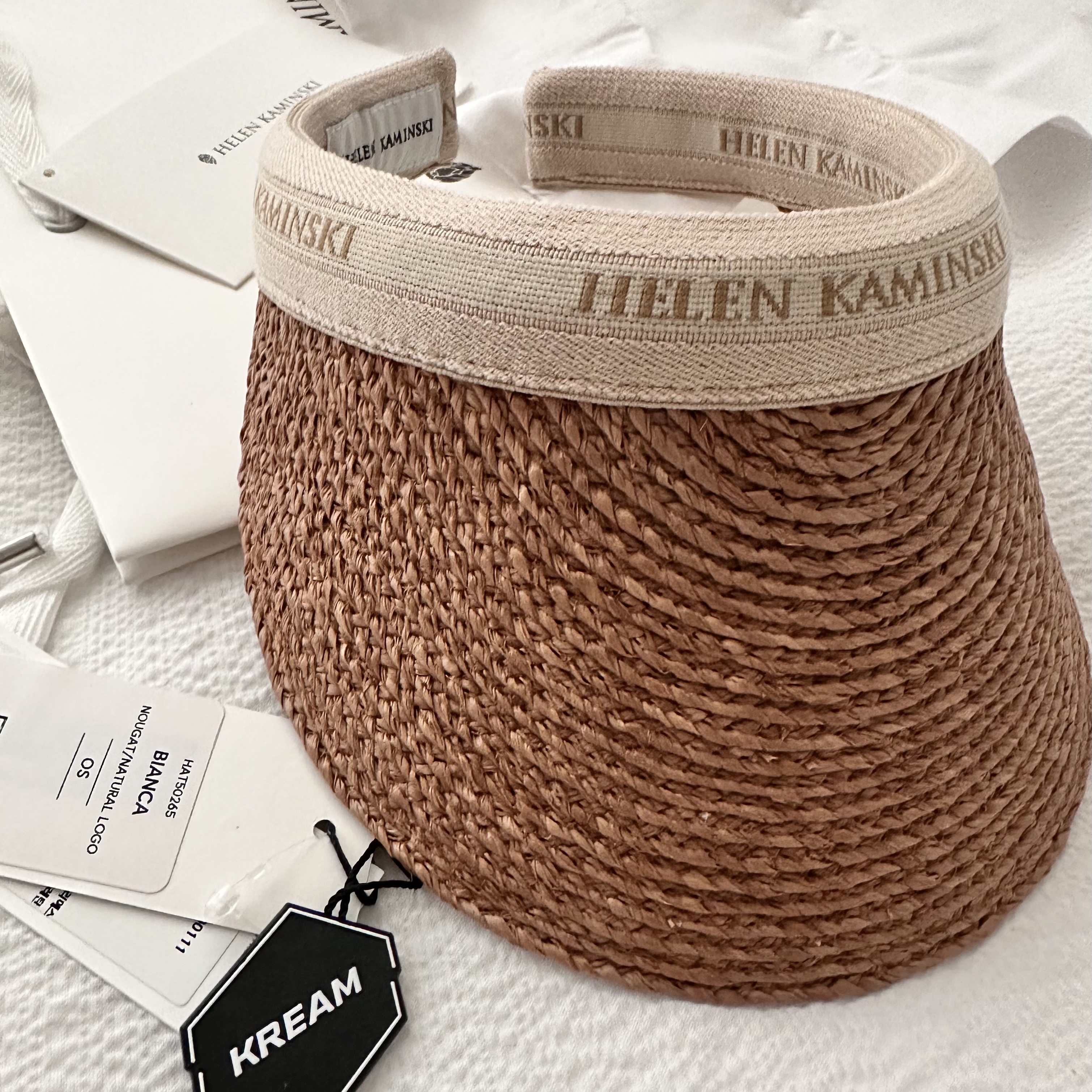 (W) Helen Kaminski Bianca Nougat Natural Logo 착용 스타일 - 2