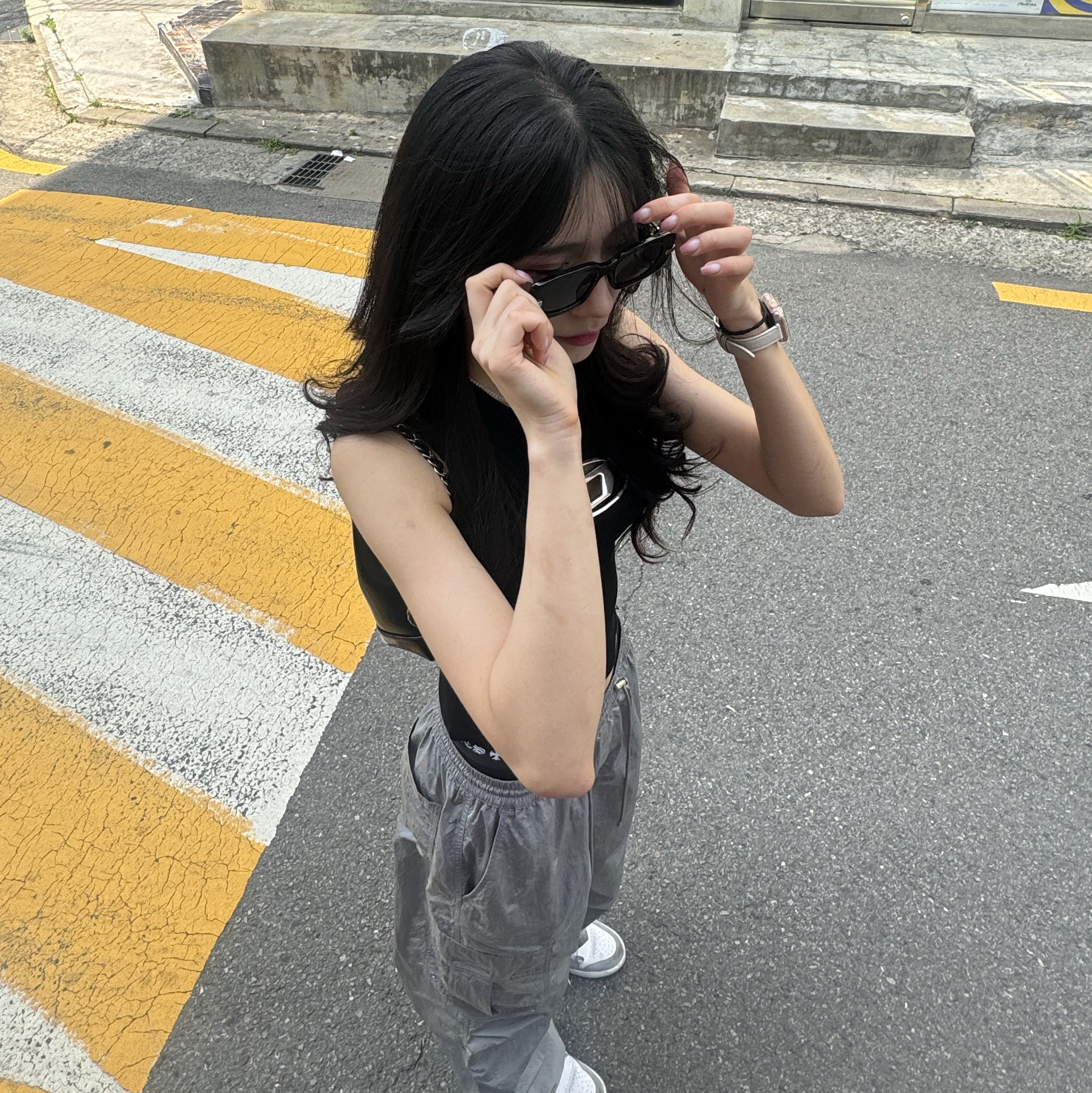 (W) Jordan 1 Low White Wolf Grey 착용 스타일