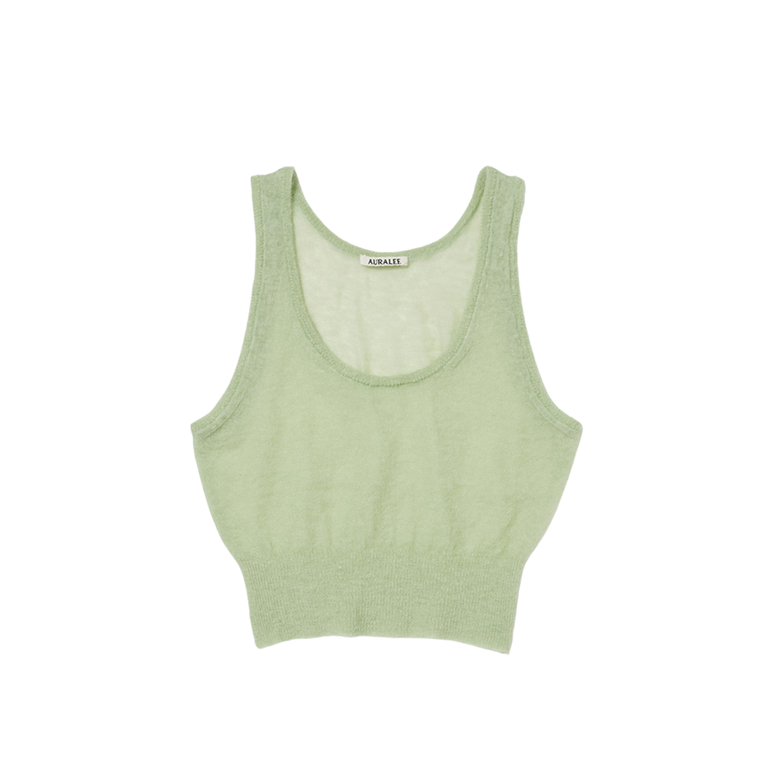 (W) Auralee Kid Mohair Sheer Knit Tank Light Green 상세 이미지 1