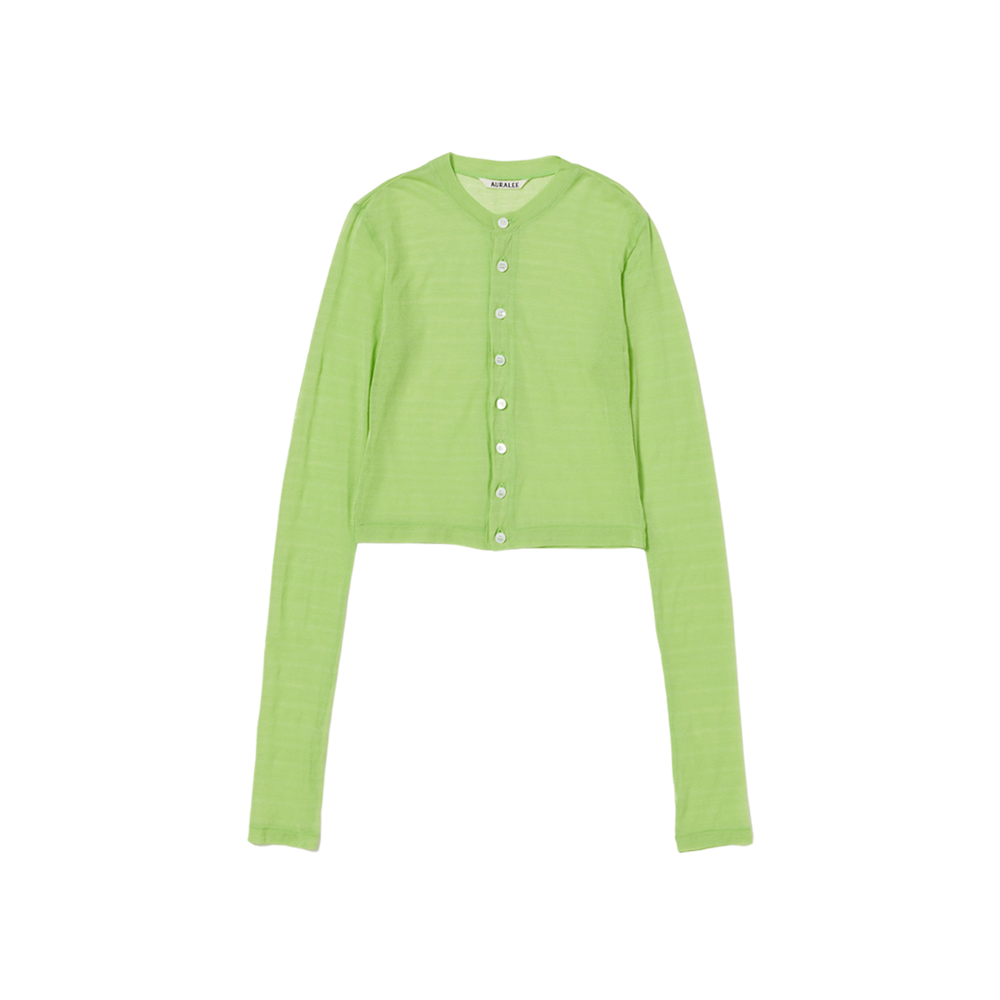 (W) Auralee Hard Twist Cotton Gauze Cardigan Lime Green 상세 이미지 1