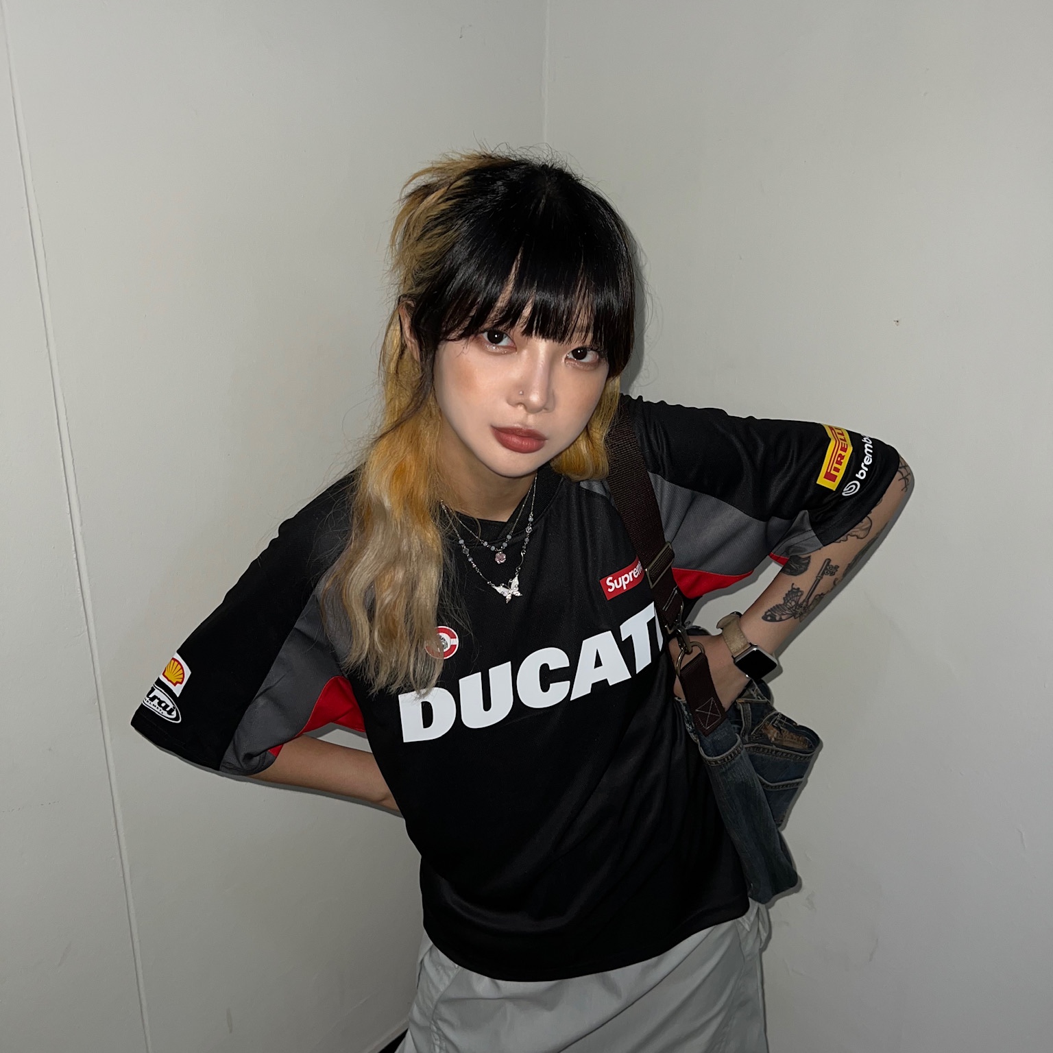 Supreme x Ducati Soccer Jersey Black - 24SS 착용 스타일 - 3