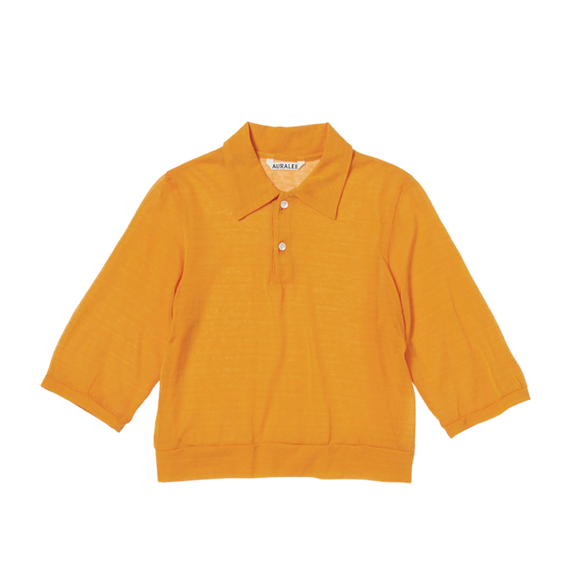 (W) Auralee Hard Twist Cotton Gauze Short Polo Orange 상세 이미지 1