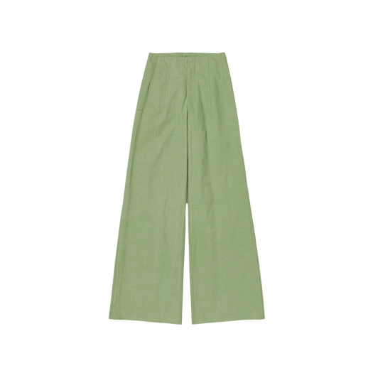(W) Auralee Washed Hard Twist Canvas Pants Green