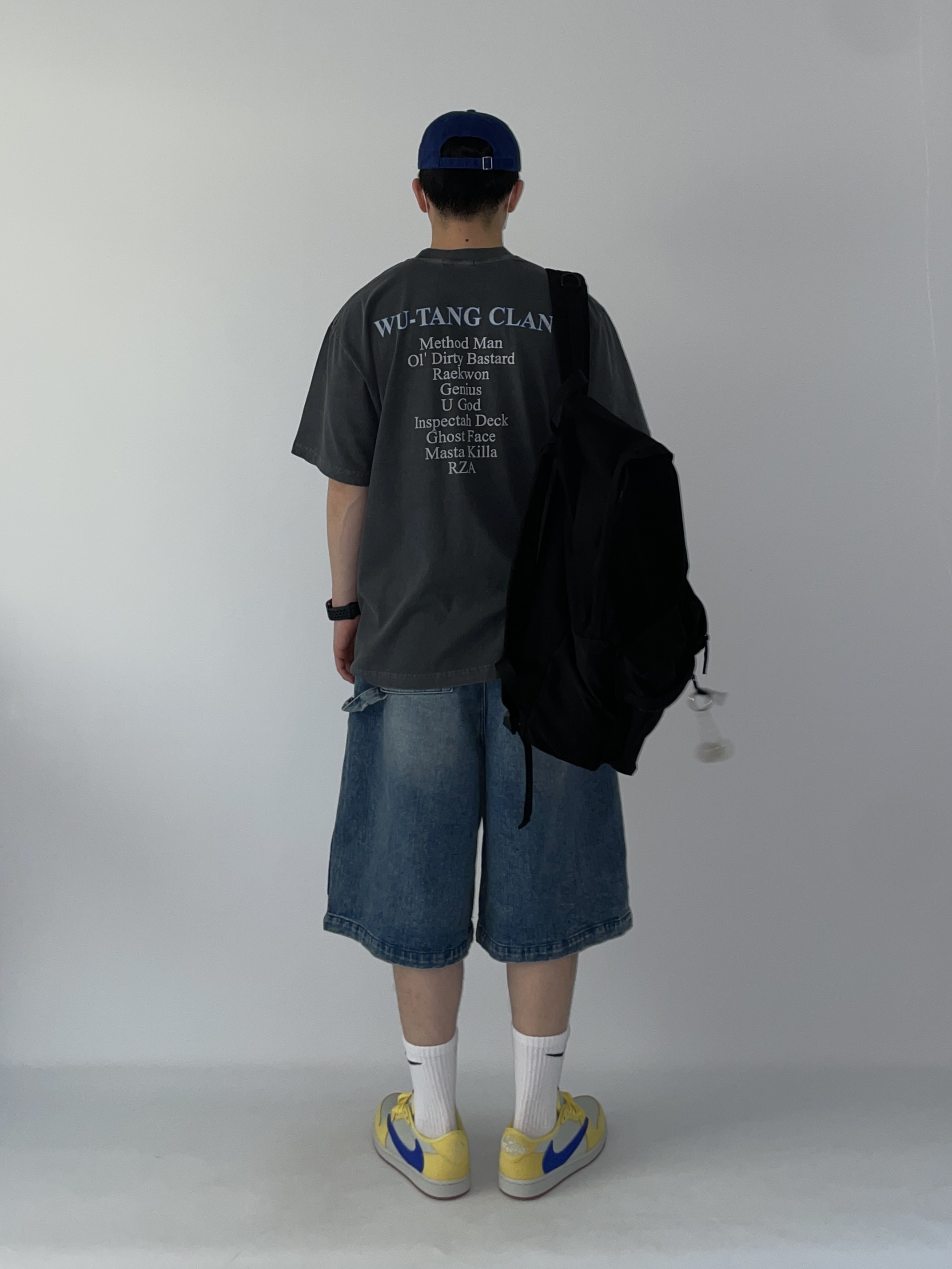 (W) Jordan 1 x Travis Scott Retro Low OG SP Canary, Supreme Warm Up 6-Panel Navy - 23FW 착용 스타일 - 4