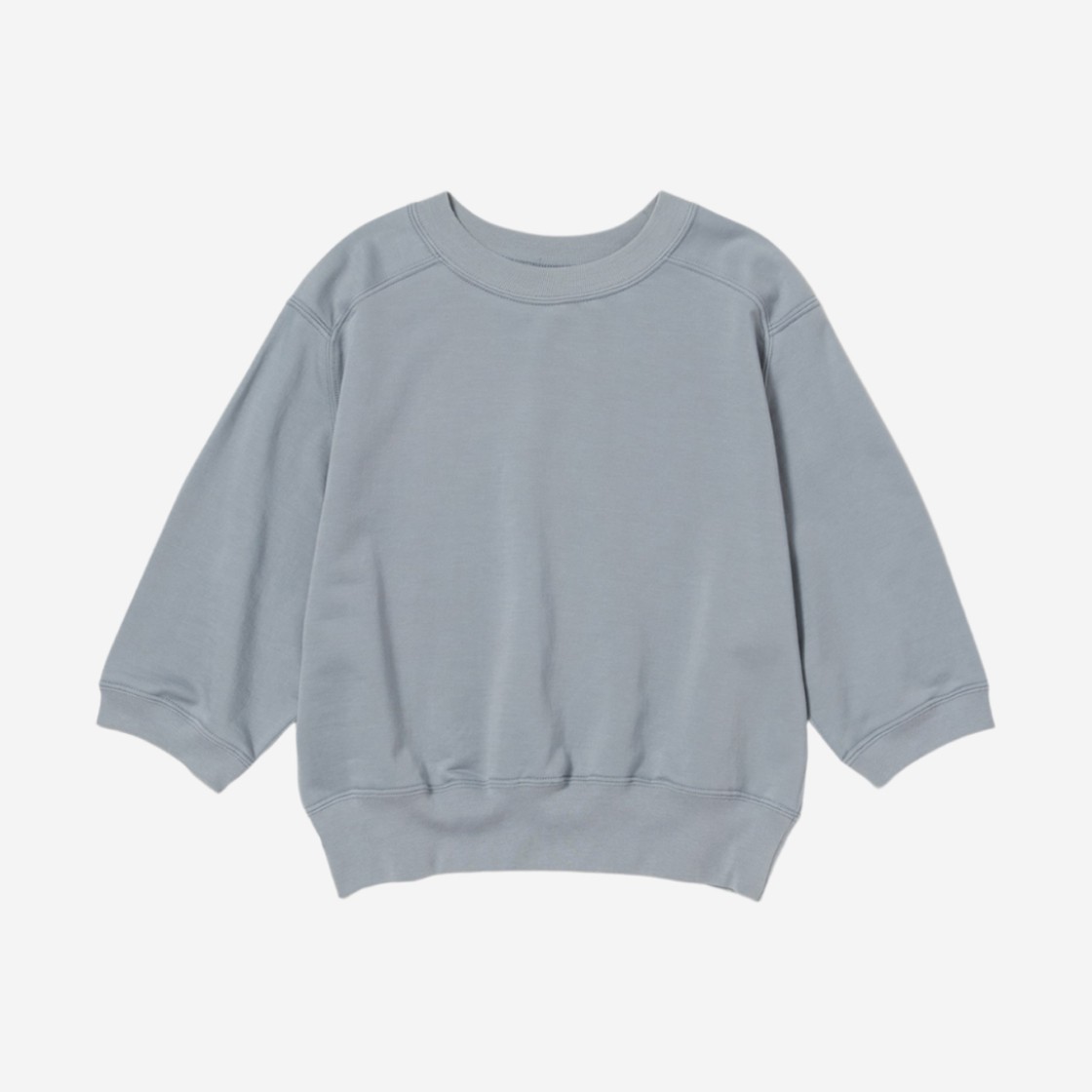 (W) Auralee Elastic High Gauge Sweat Half Sleeve P/O Blue Gray 상세 이미지 1