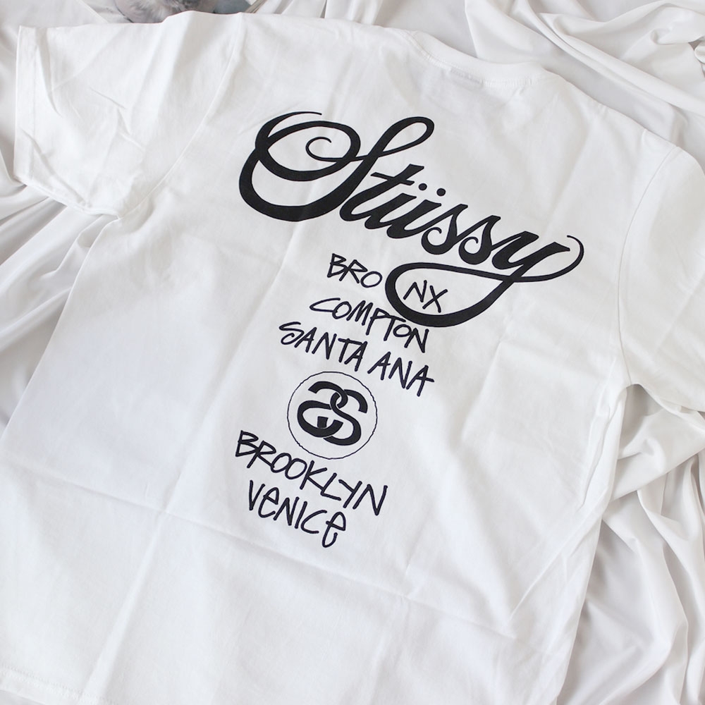 Stussy World Tour T-Shirt White 2024,2025 착용 스타일 - 2