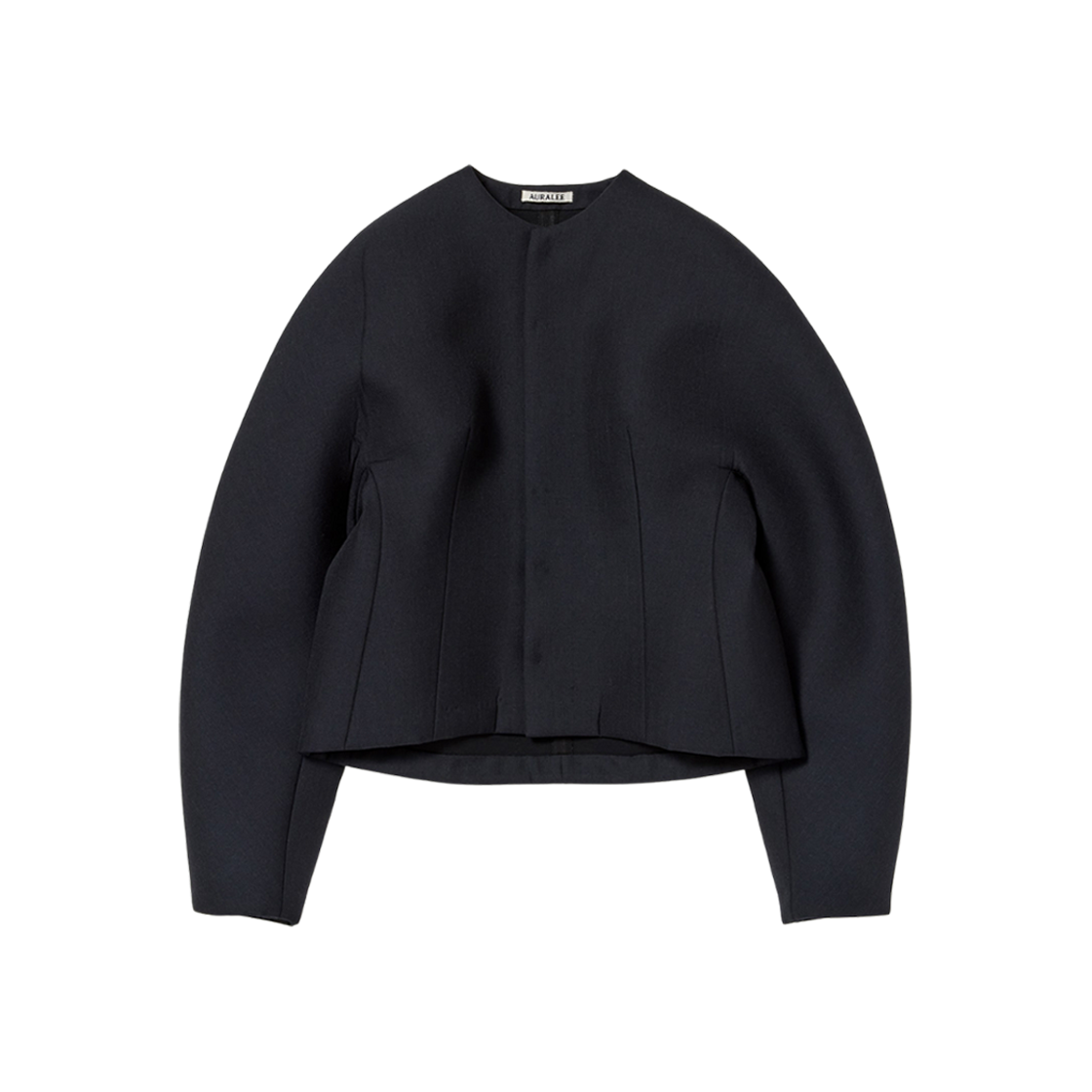 (W) Auralee Sponge Tropical Wool No Collar Blouson Dark Navy 상세 이미지 1