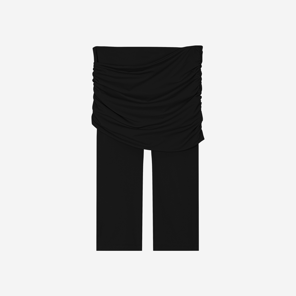 포르타 셔링 카프리 스커트 팬츠 블랙