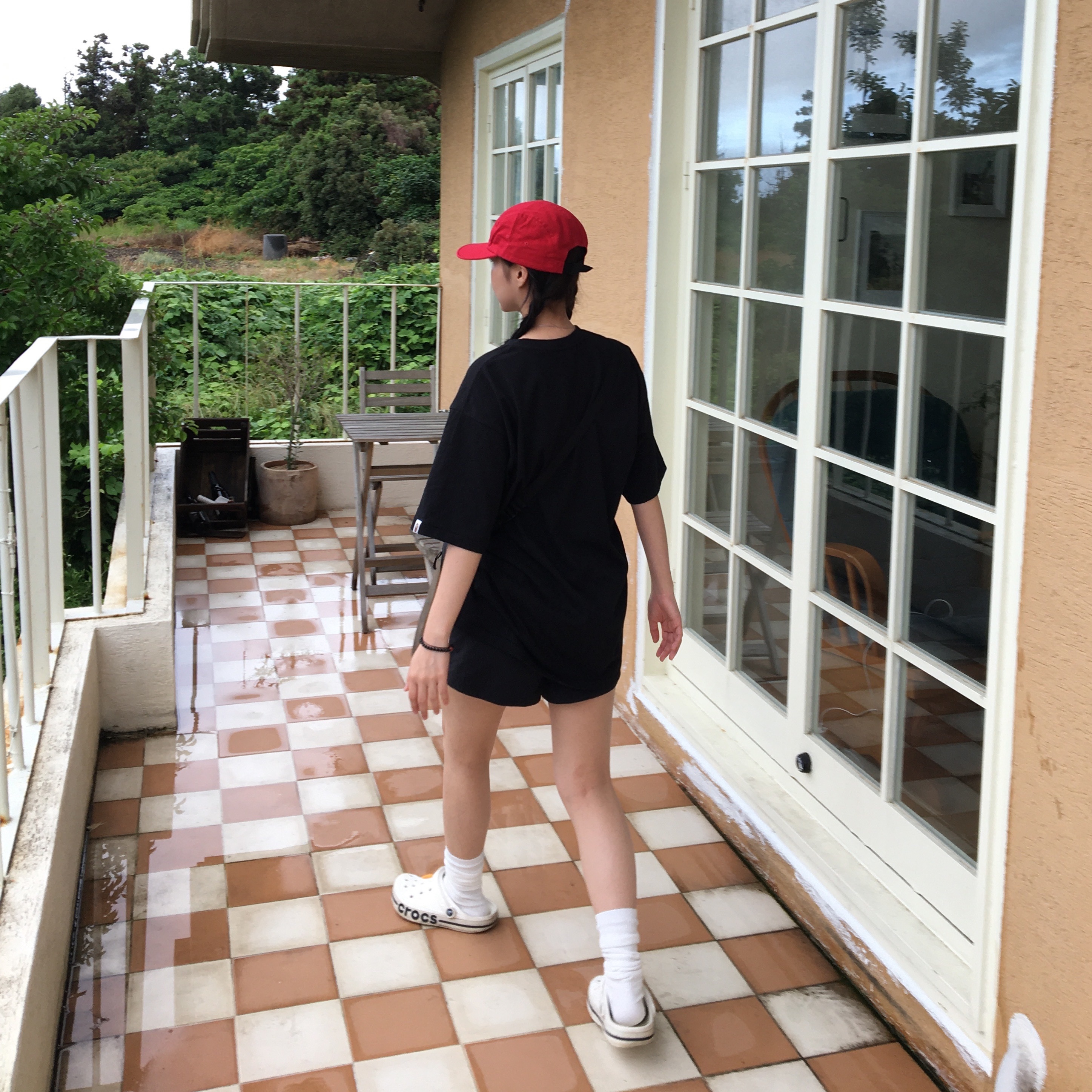 Supreme Washed Chino Twill Camp Cap Red - 24SS, BAPE Hand Draw Pattern By Bathing Ape T-Shirt Black 착용 스타일 - 4
