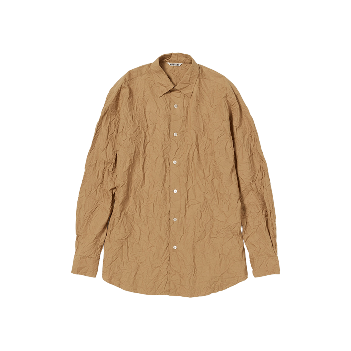 (W) Auralee Wrinkled Washed Finx Twill Shirt Brown 상세 이미지 1