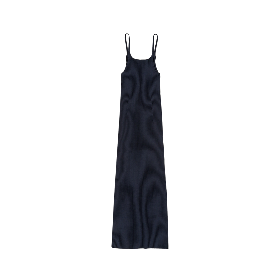 (W) Auralee Dry Cotton Wide Rib Knit Dress Dark Navy 상세 이미지 1