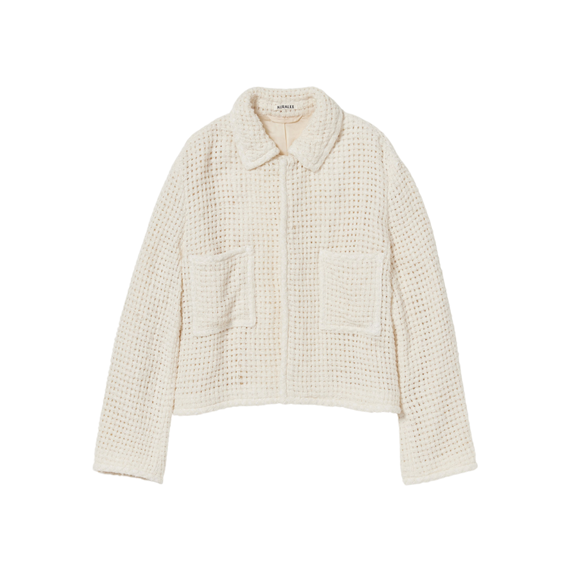 (W) Auralee Homespun Summer Tweed Mesh Blouson Off White 상세 이미지 1