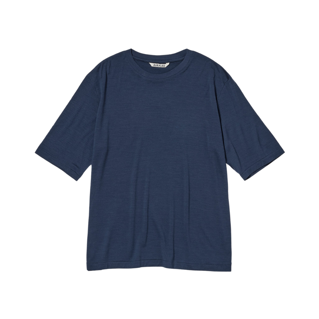 (W) Auralee Extra Fine Wool Jersey T-Shirt Navy 상세 이미지 1