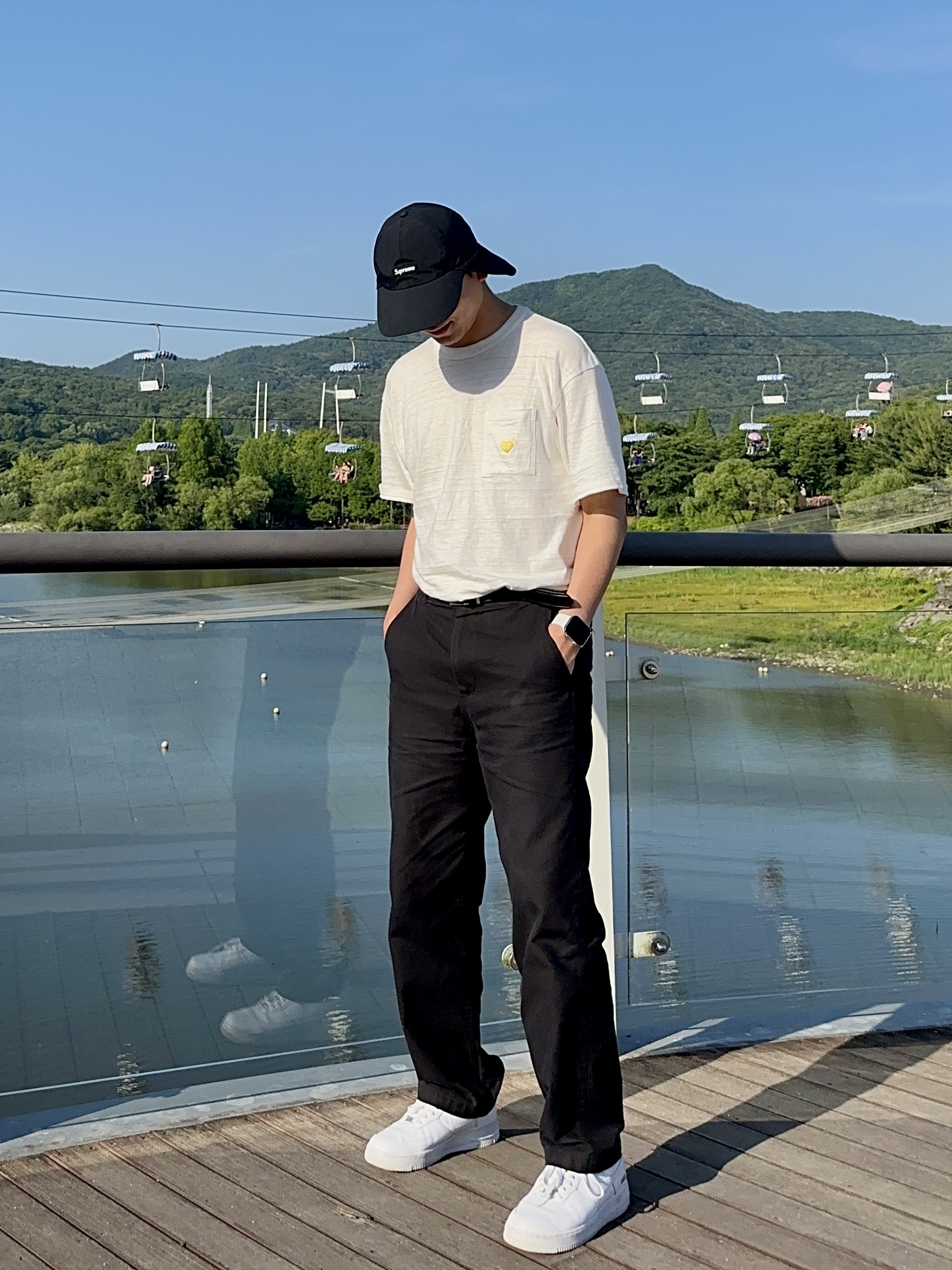 Supreme Gore-Tex Sunshield Hat Black - 24SS, Nike x Supreme Air Force 1 Low White 착용 스타일 - 2