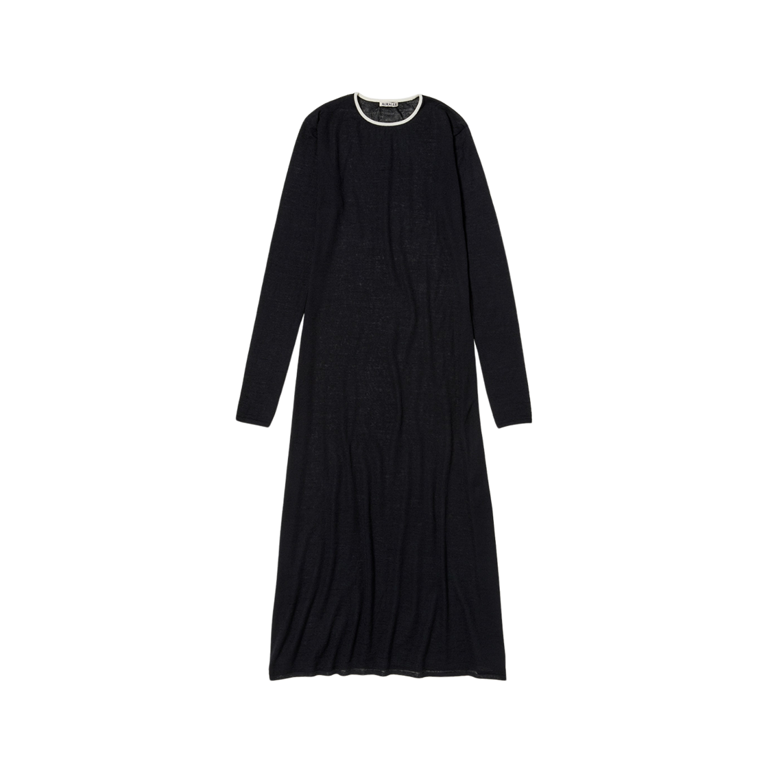 (W) Auralee Hard Twist High Gauge Wool Silk Knit Dress Black 상세 이미지 1