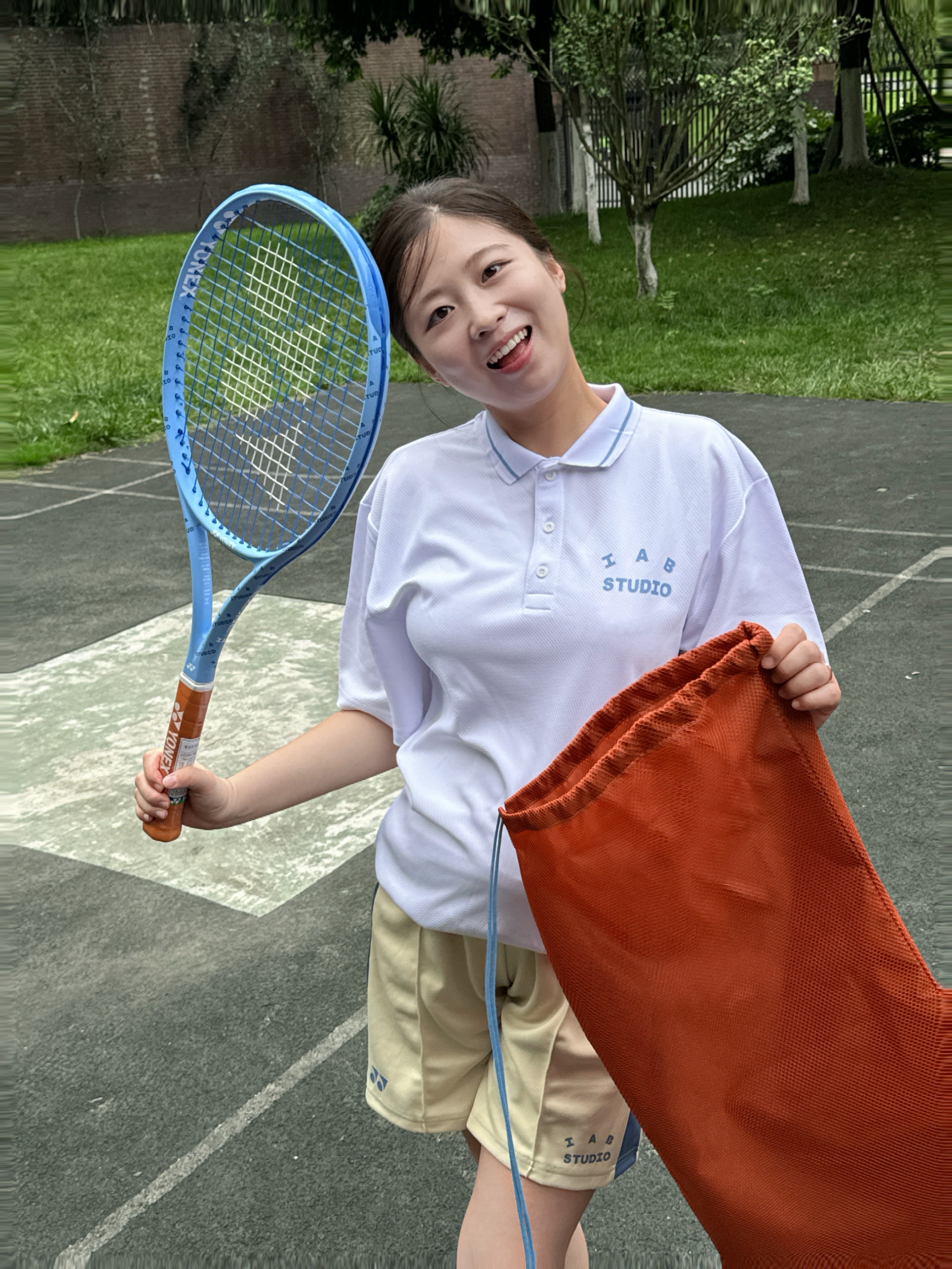 IAB Studio x Yonex Game Shorts Reed Yellow, IAB Studio x Yonex Ezone Tennis Racket 착용 스타일