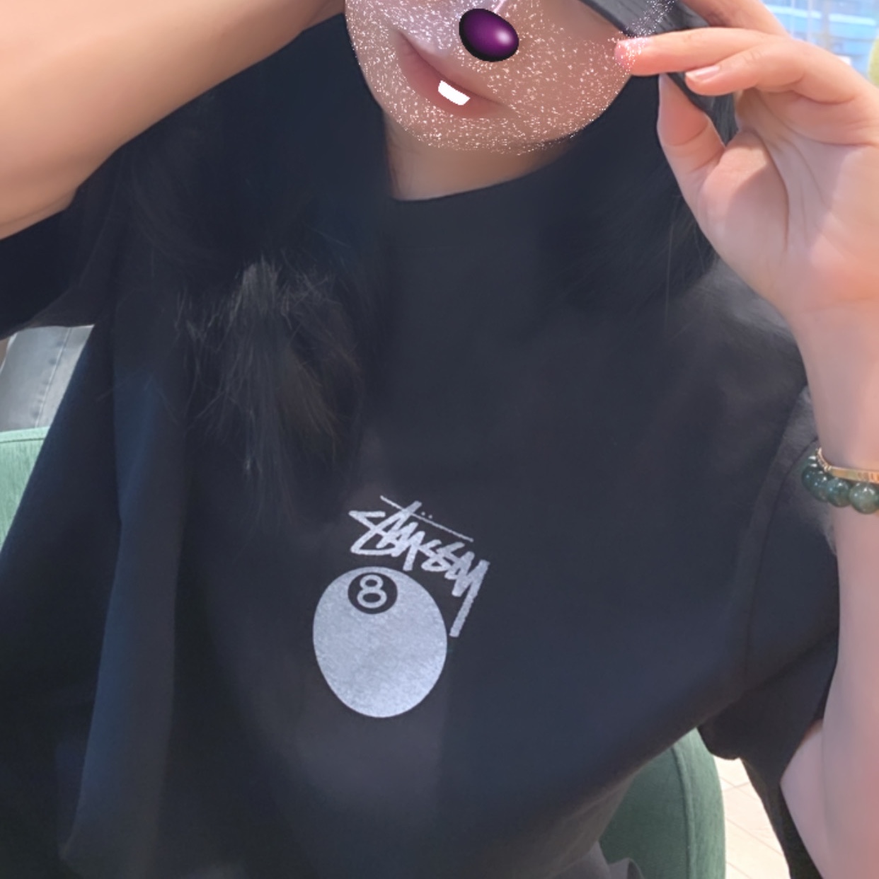 Stussy 8 Ball Pigment Dyed T-Shirt Black 착용 스타일