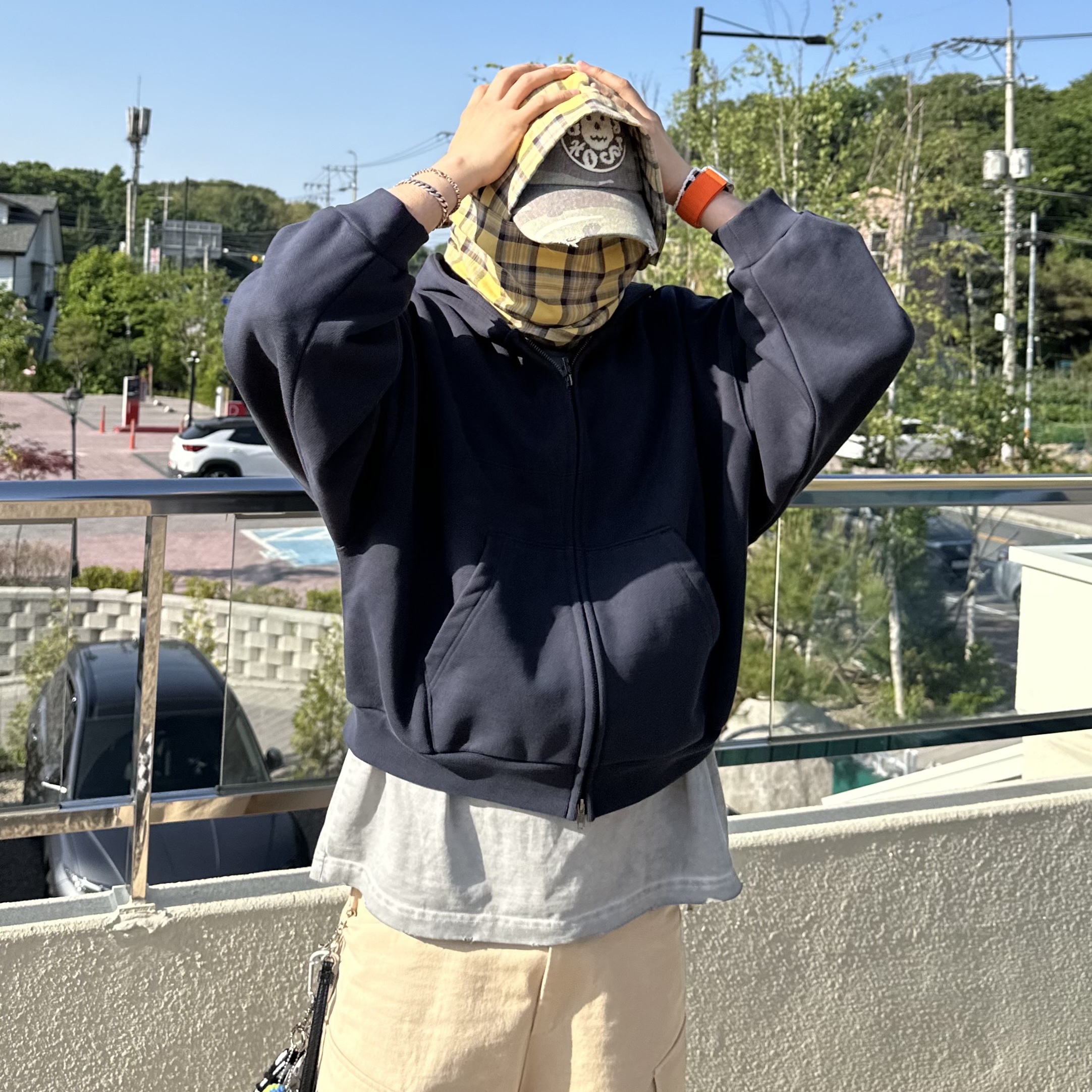 ETCE Ghost Cap Washed Camo 착용 스타일 - 2