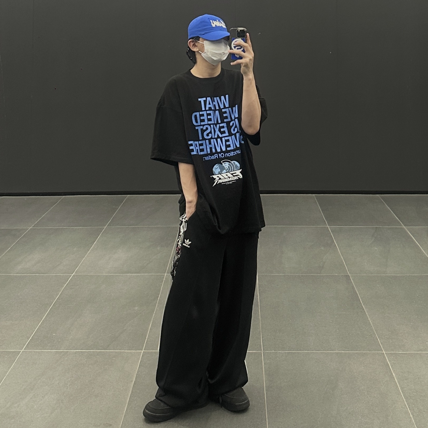 Nike x Stussy Air Force 1 Low Triple Black 착용 스타일
