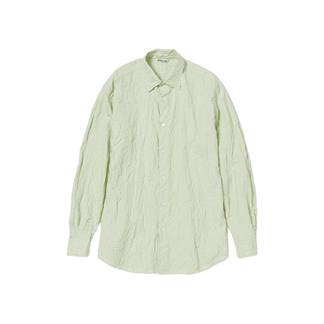 (W) Auralee Wrinkled Washed Finx Twill Shirt Light Green 상세 이미지 1