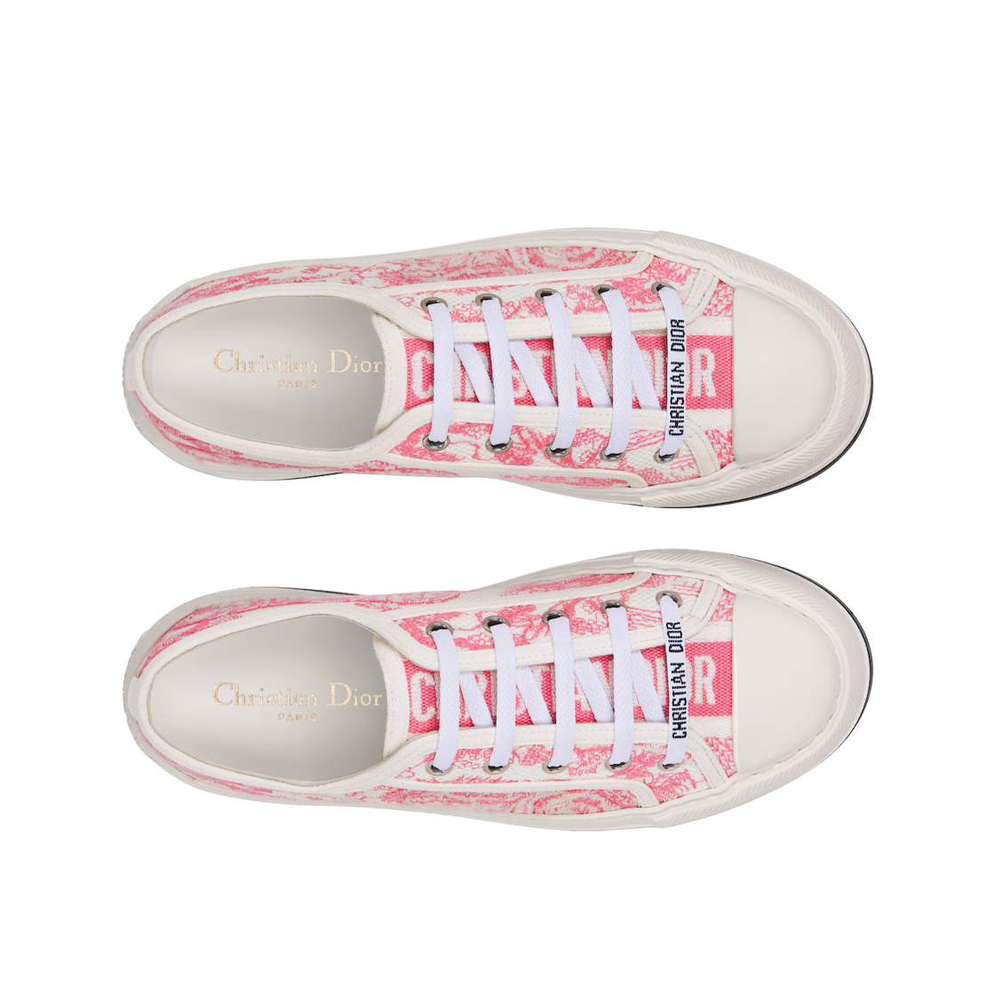 (W) 디올 리비에라 워크앤디올 플랫폼 스니커즈 트왈 드 주이 소바쥬 모티프 코튼 자수 캔디 핑크((W) Dior Dioriviera Walk'N'Dior Platform Sneakers Cotton Embroidered with Toile de Jouy Sauvage Motif Candy Pink) - 2