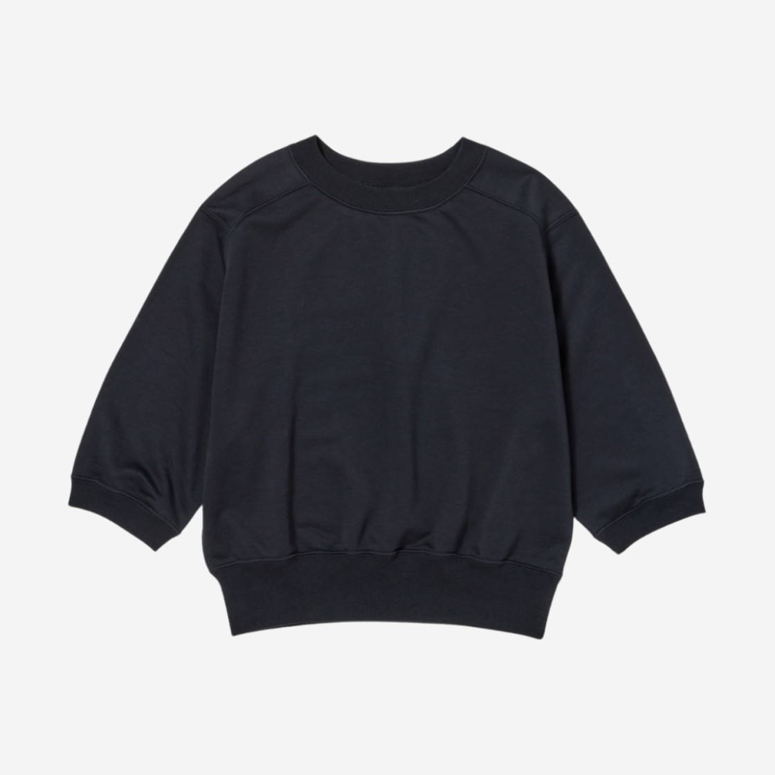 (W) Auralee Elastic High Gauge Sweat Half Sleeve P/O Ink Black 상세 이미지 1