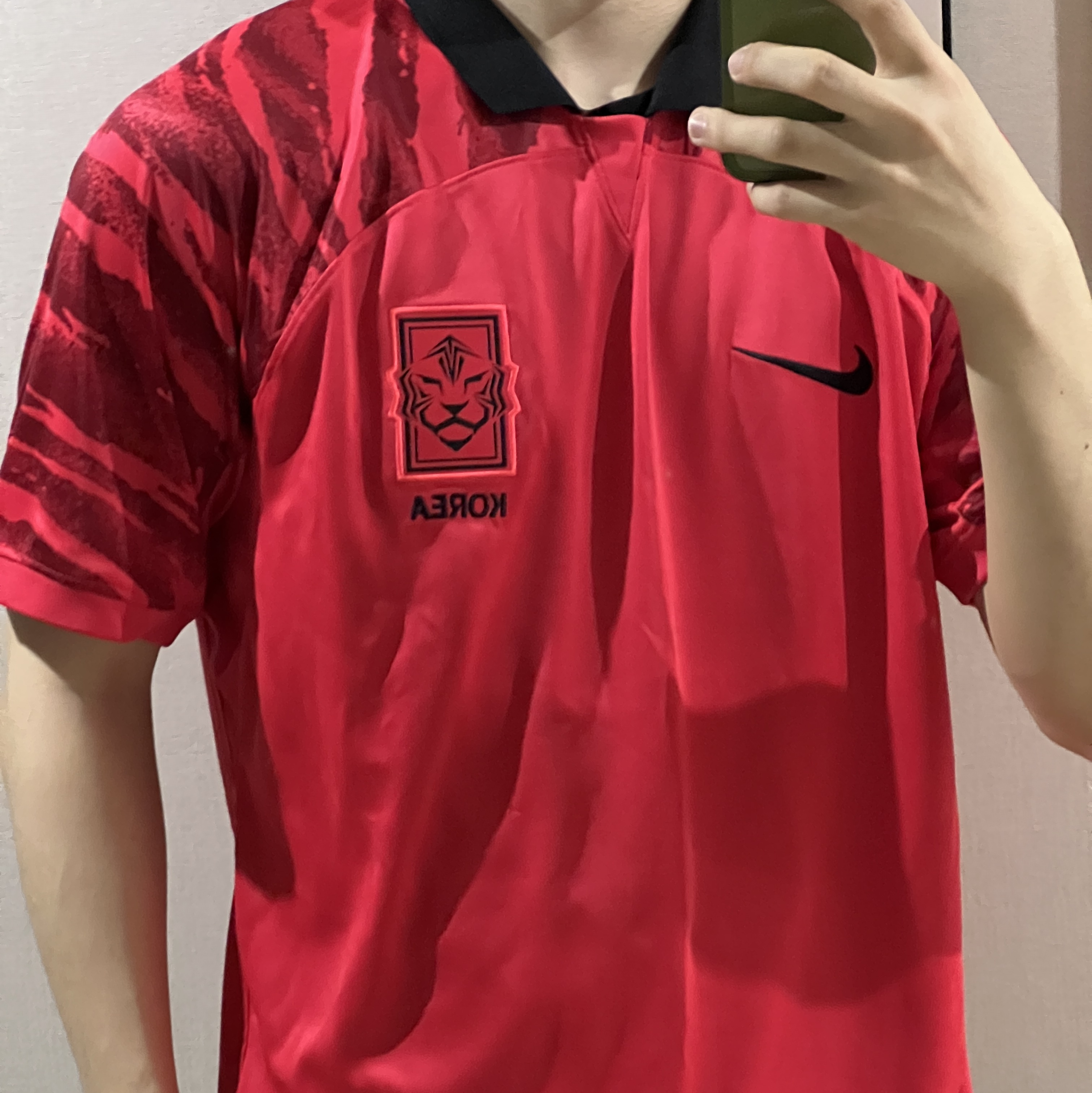 Nike Korea Dri-Fit Stadium Home SS Jersey Global Red - Asia (Non Marking Ver.) 착용 스타일 - 3