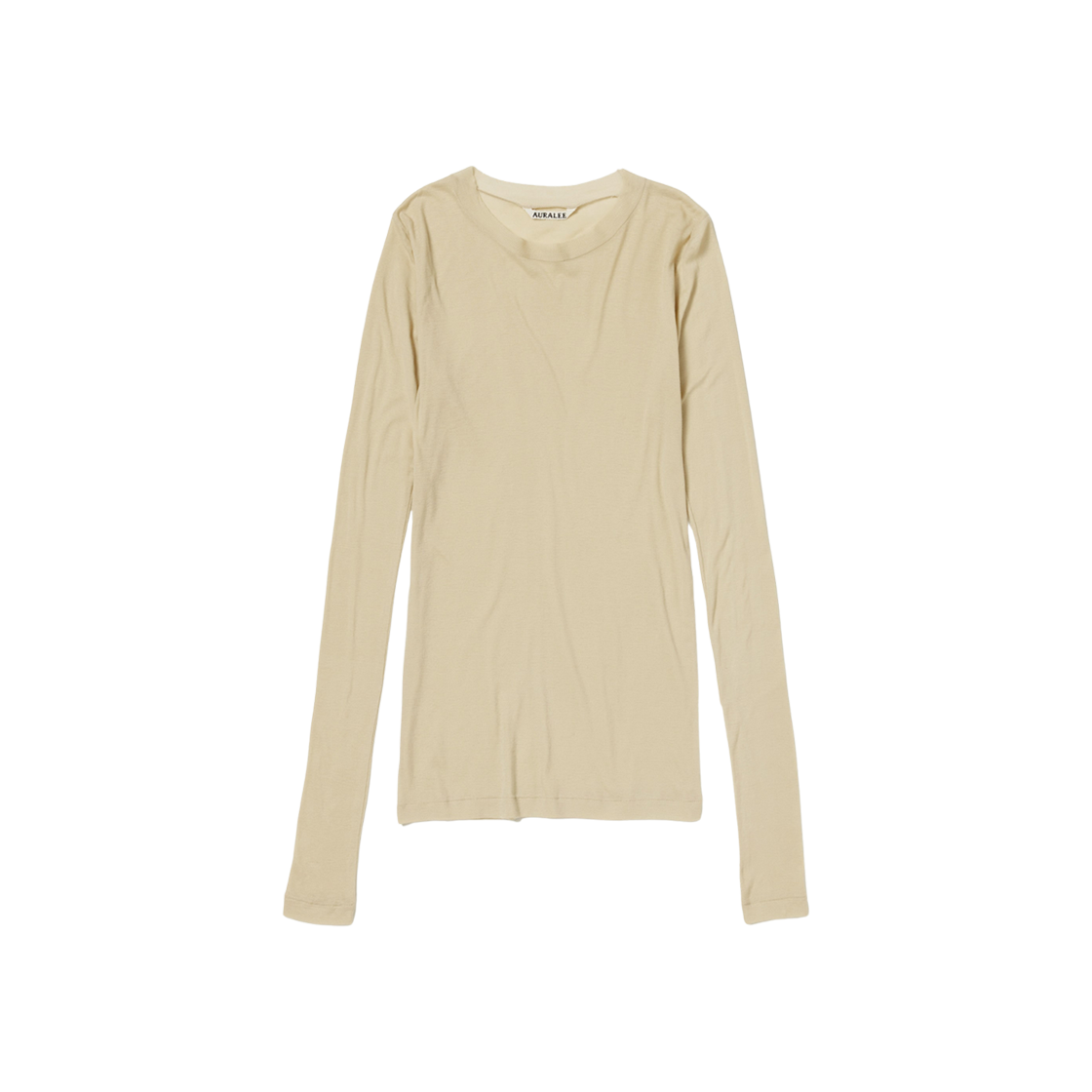 (W) Auralee Super High Gauge Sheer Rib L/S T-Shirt Light Beige 상세 이미지 1