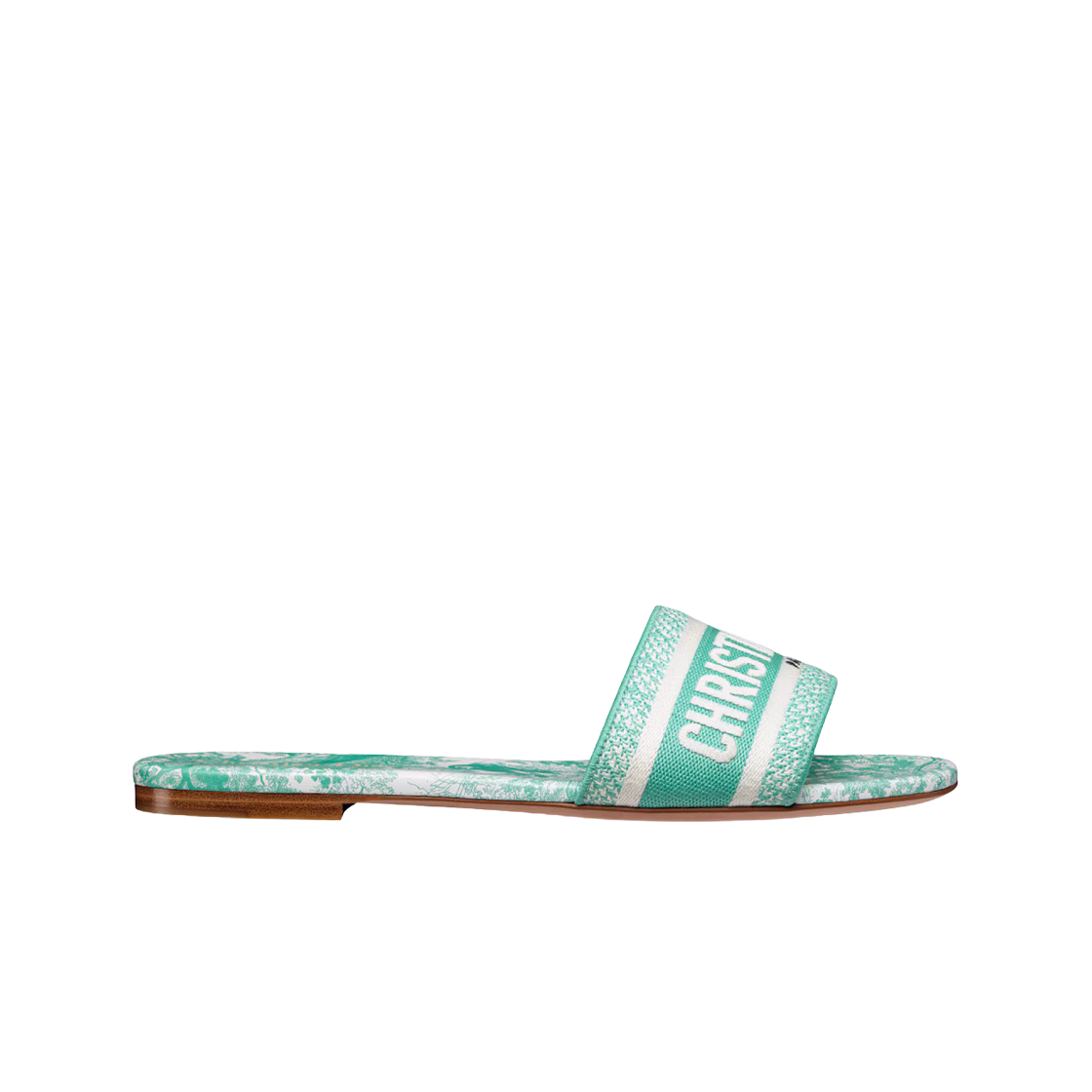 (W) Dior Dioriviera Dway Slide Cotton Embroidered with Toile de Jouy Sauvage Motif Aquamarina 상세 이미지 1