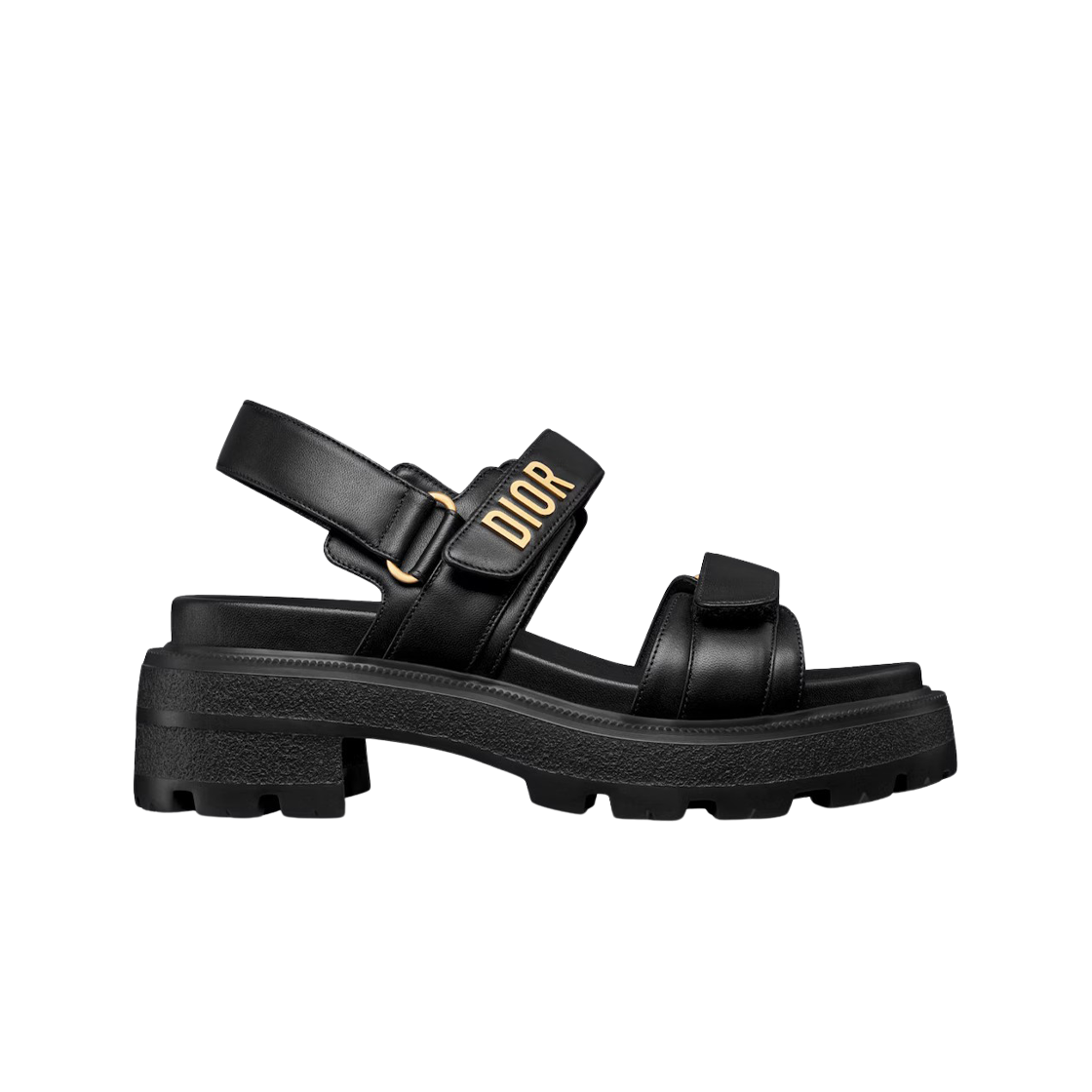 (W) 디올 리비에라 디올액트 플랫폼 샌들 램스킨 블랙((W) Dior Dioract Platform Sandal Lambskin Black) - 1