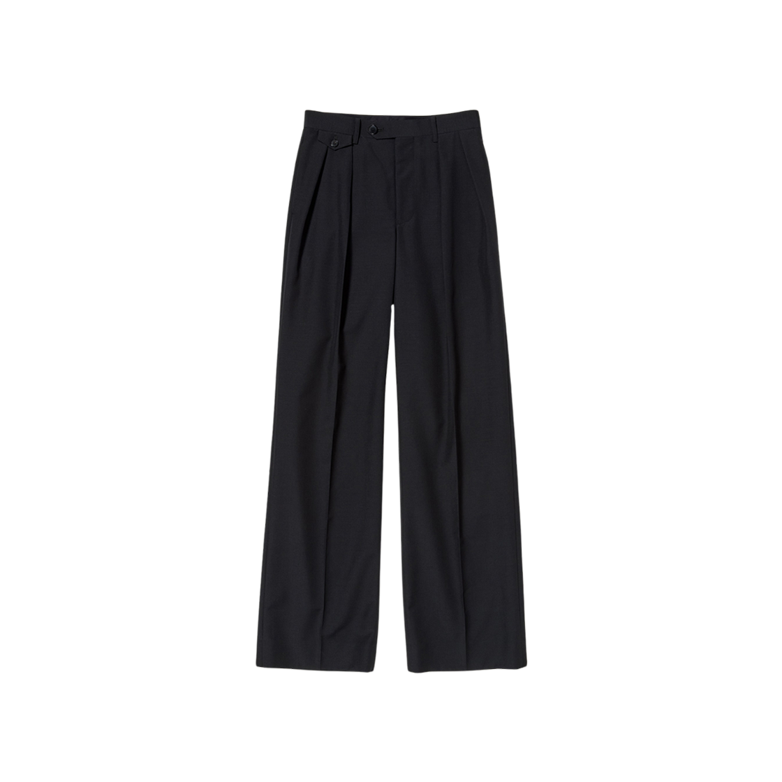 (W) Auralee Tropical Wool Kid Mohair Slacks Black 상세 이미지 1