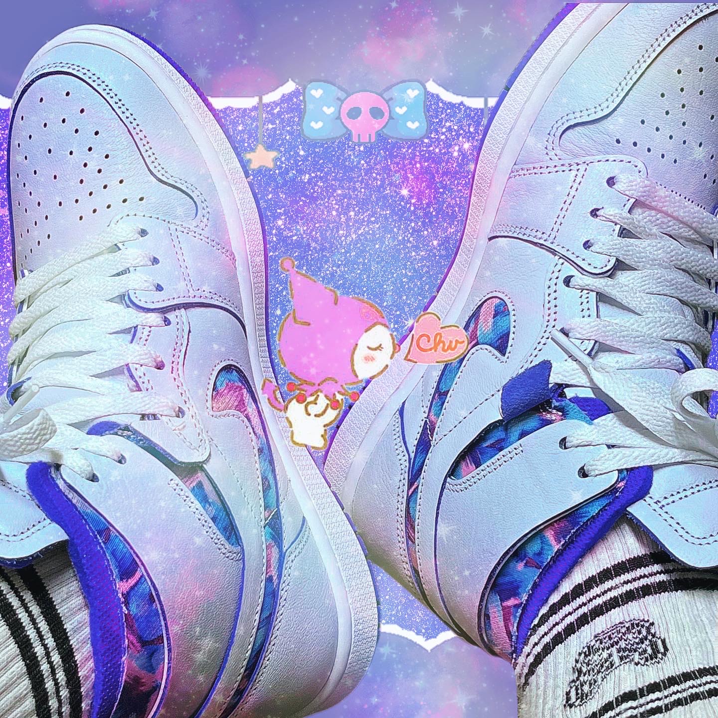 (W) Jordan 1 Zoom Air CMFT White Hyper Royal 착용 스타일 - 3