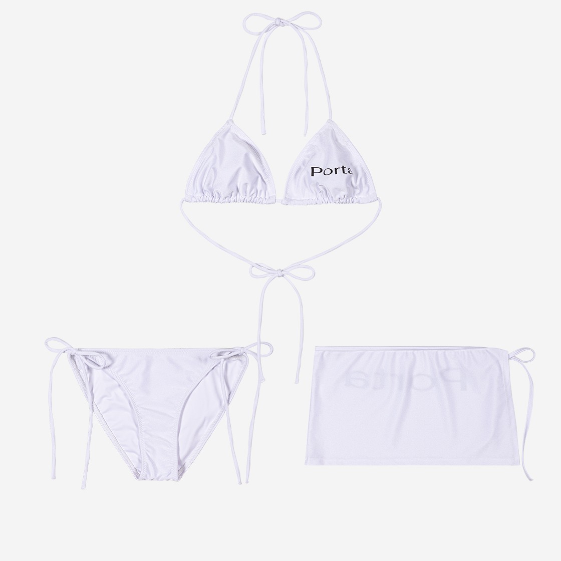 Porta Logo Basic Bikini Pearl White 상세 이미지 1