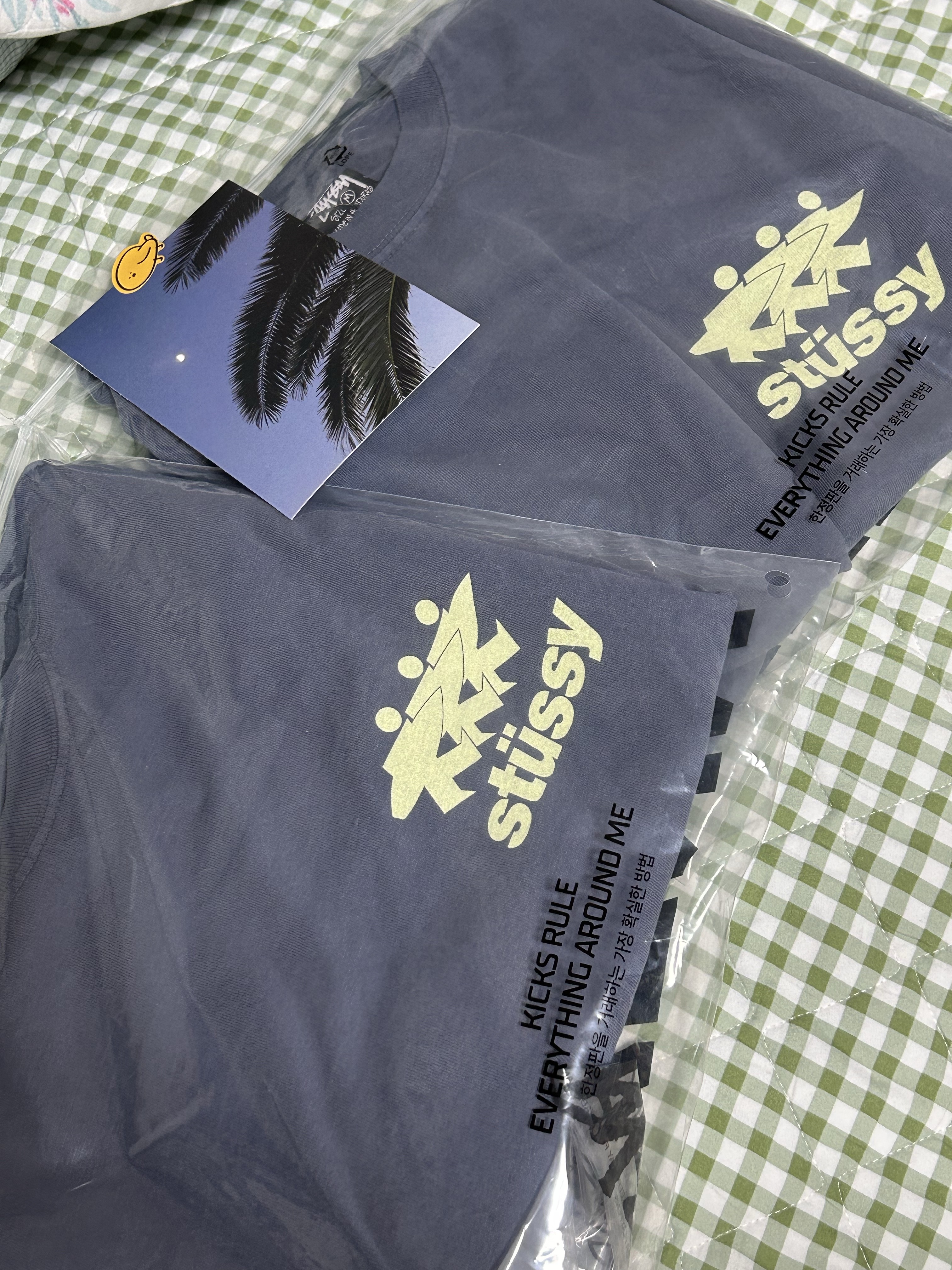 Stussy Surfwalk Pigment Dyed T-Shirt Indigo 착용 스타일 - 1